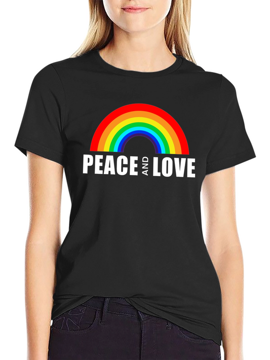 Peace and Love Rainbow Graphic Tee