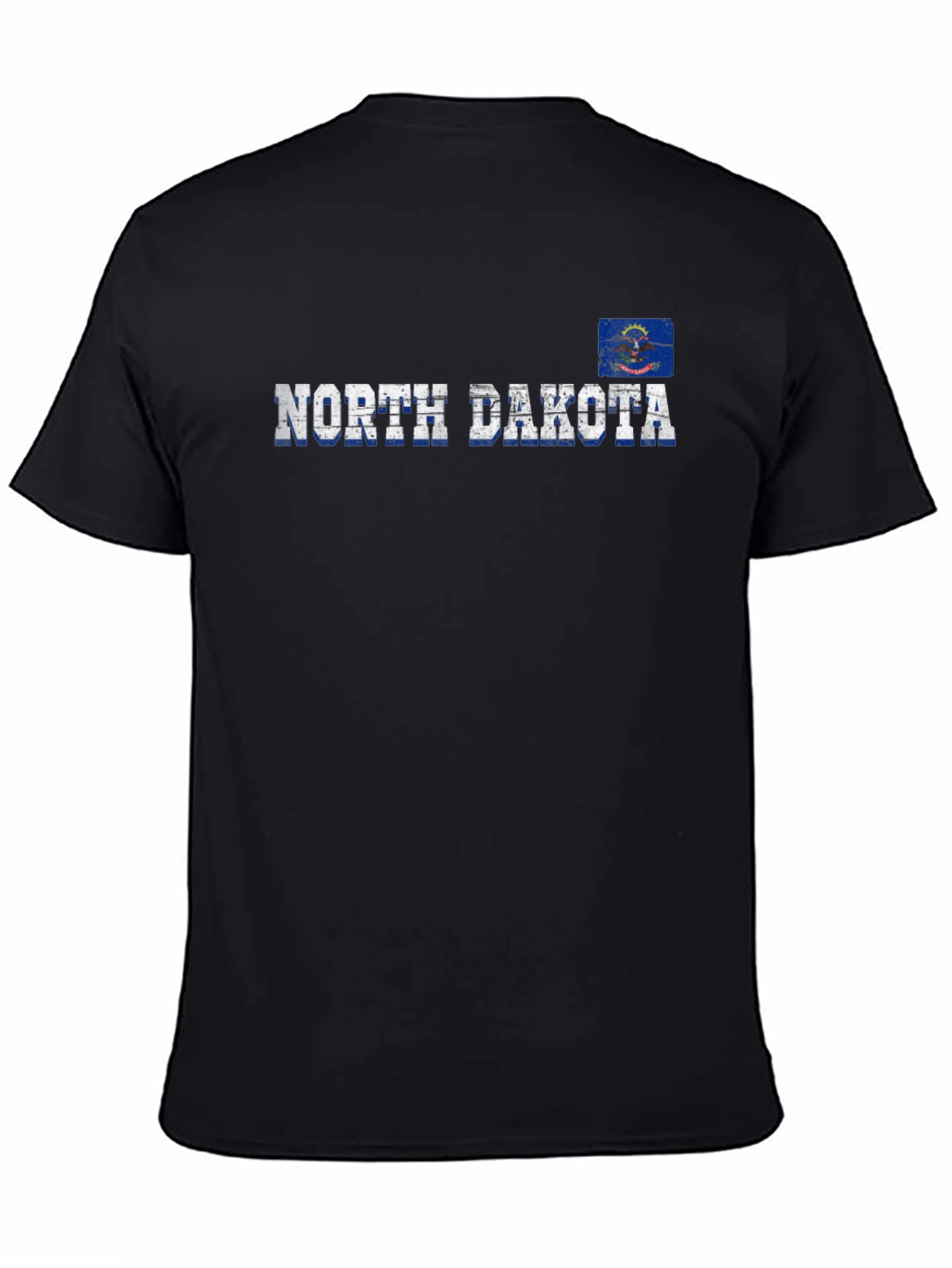 North Dakota State Flag Black T-Shirt