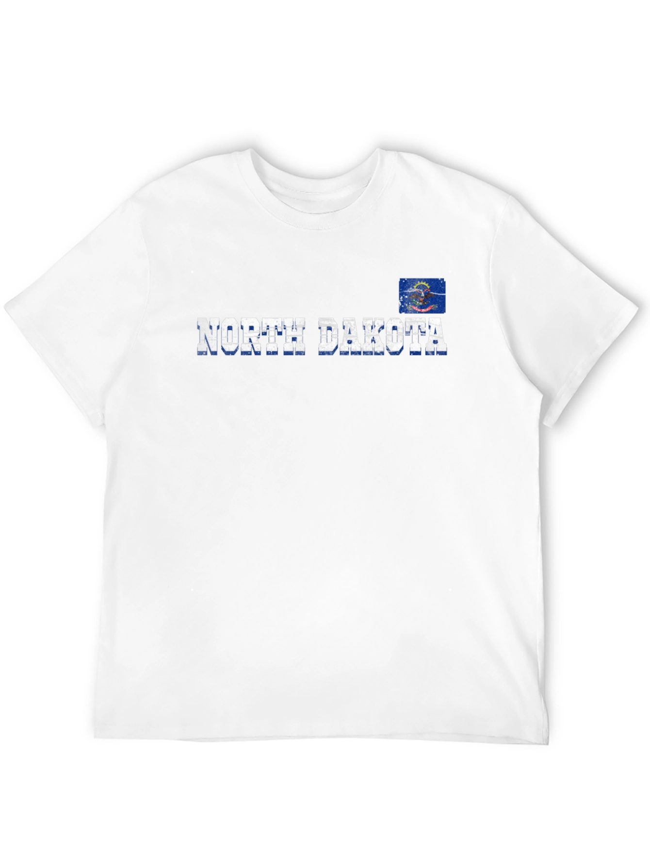 North Dakota State Flag Black T-Shirt