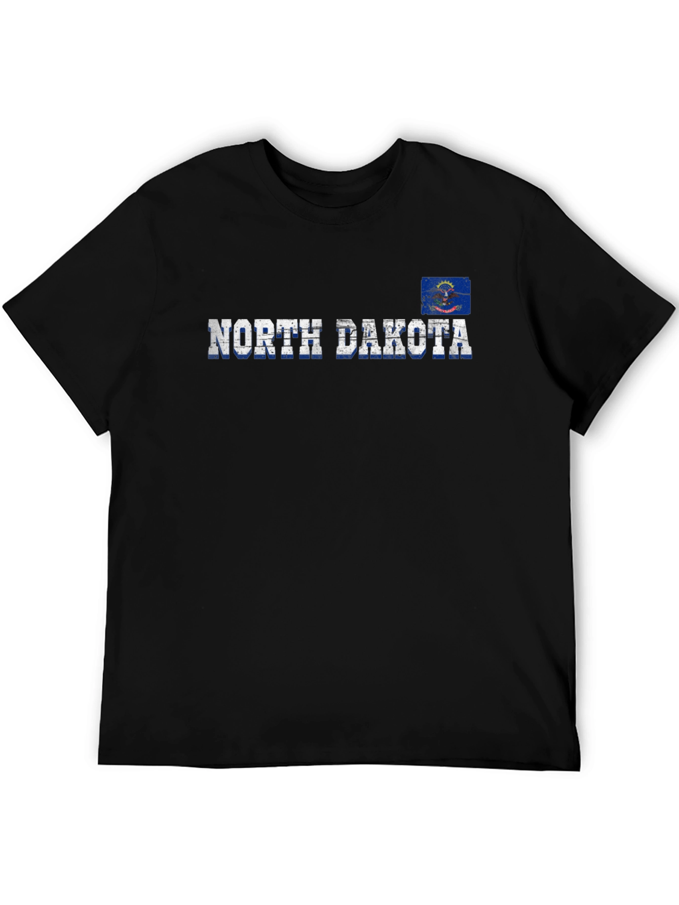 North Dakota State Flag Black T-Shirt