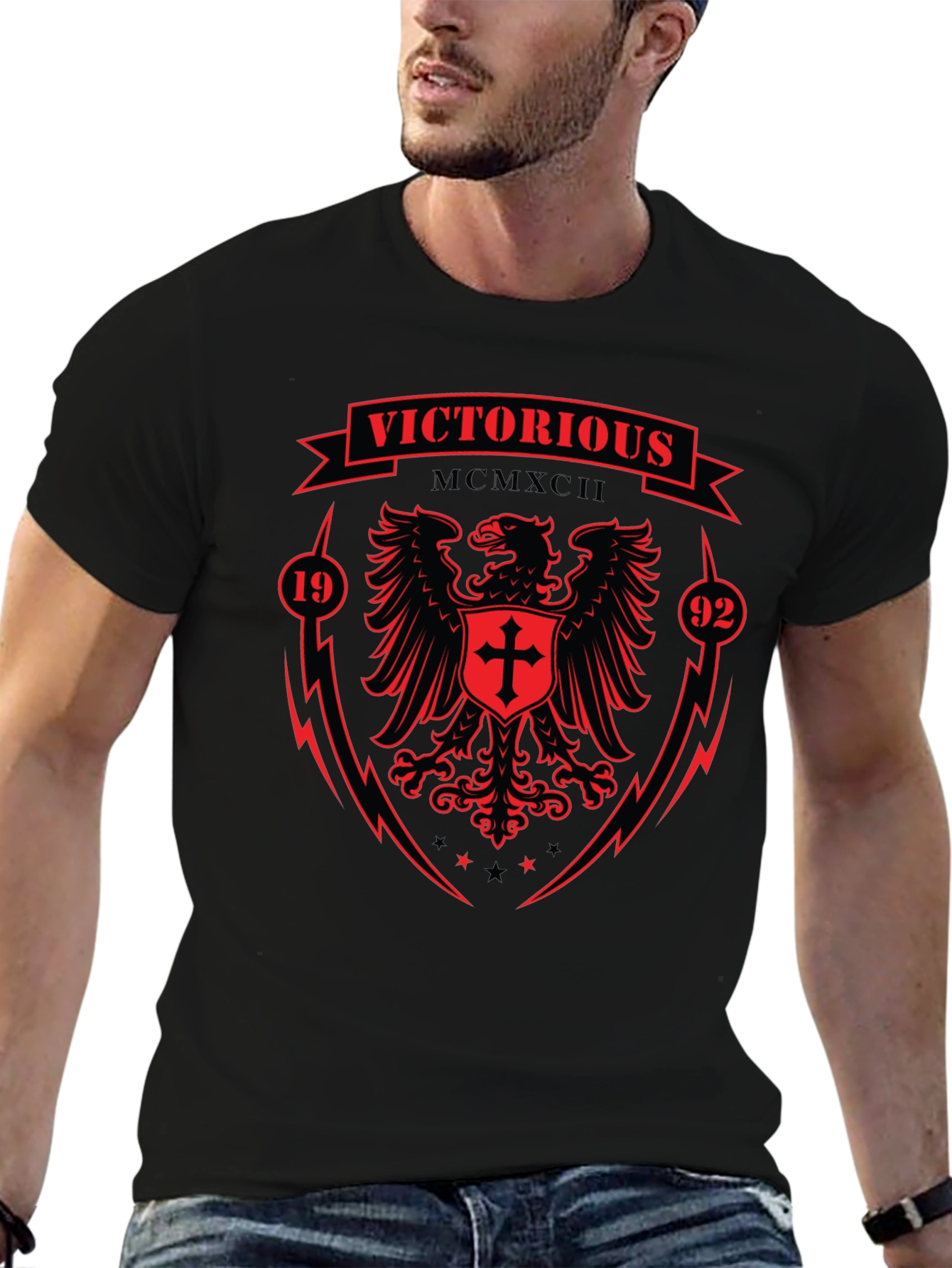 Victorious MCMXCII Graphic T-Shirt - Eagle Design