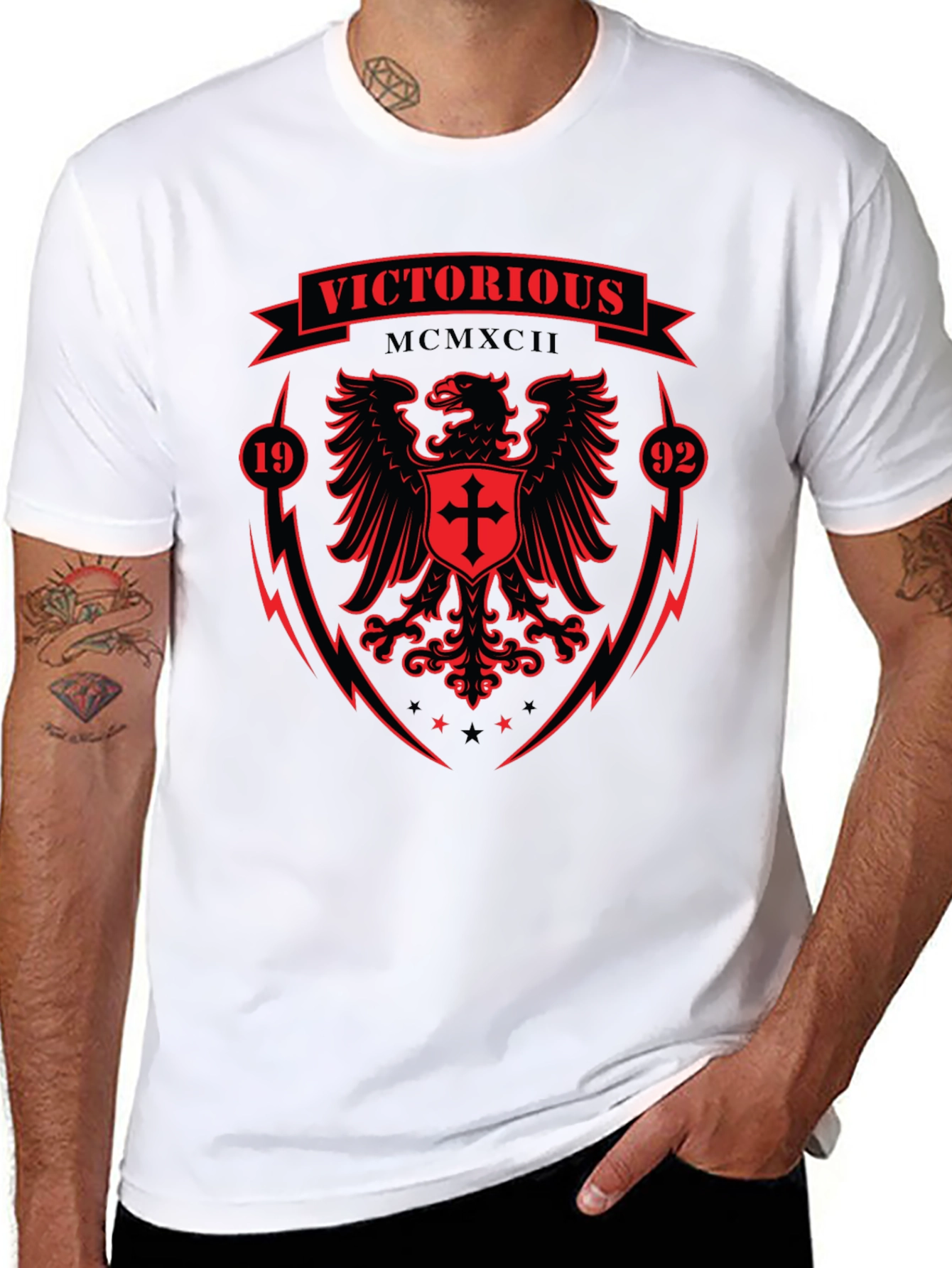 Victorious MCMXCII Graphic T-Shirt - Eagle Design