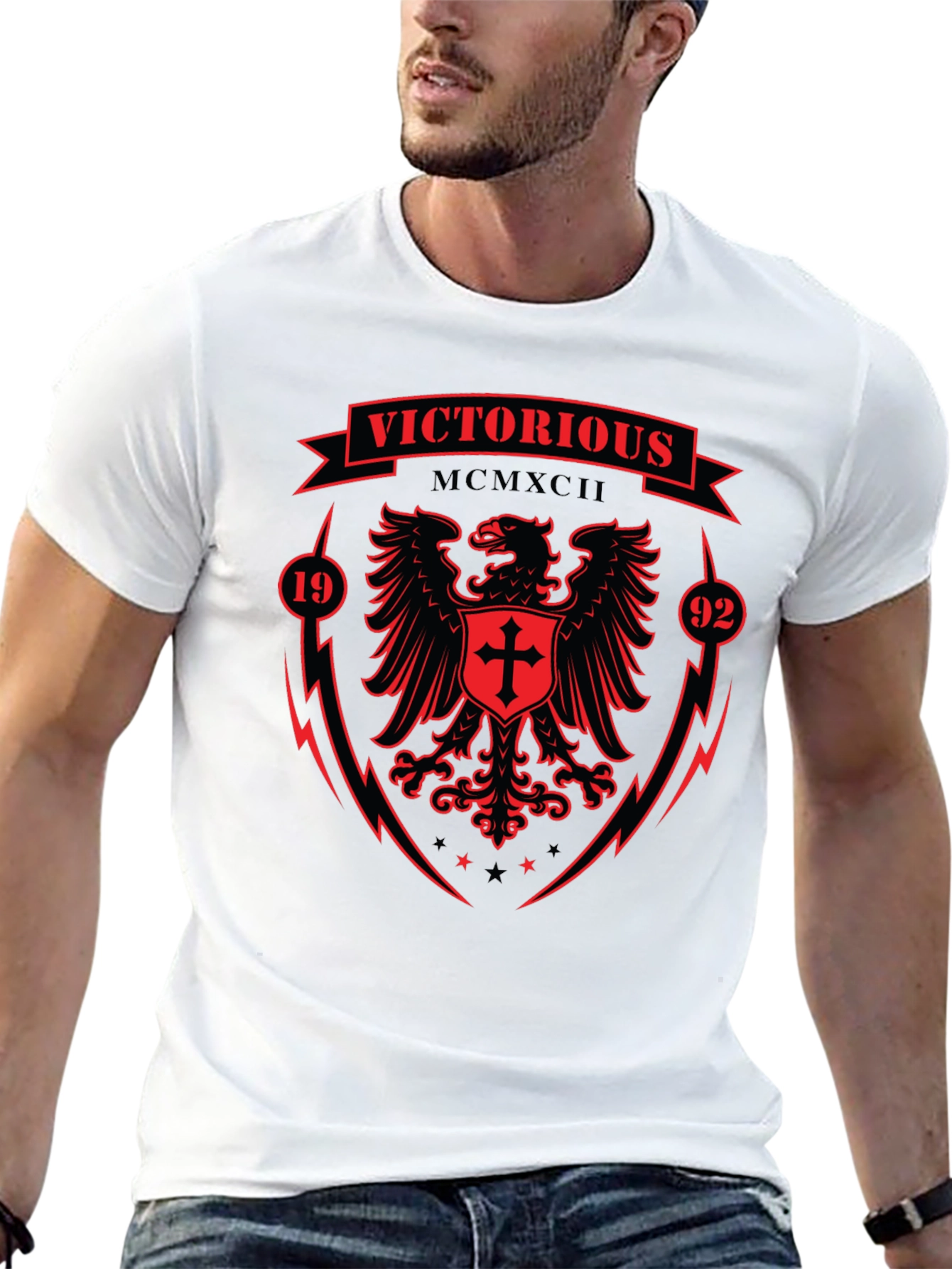 Victorious MCMXCII Graphic T-Shirt - Eagle Design