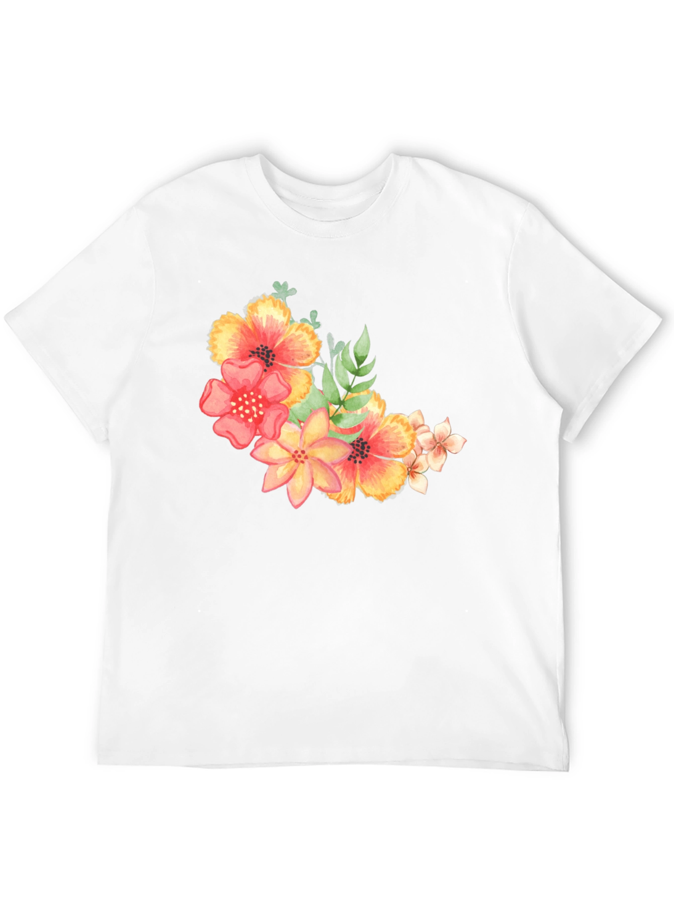 Floral Print Black T-Shirt - Stylish Casual Wear