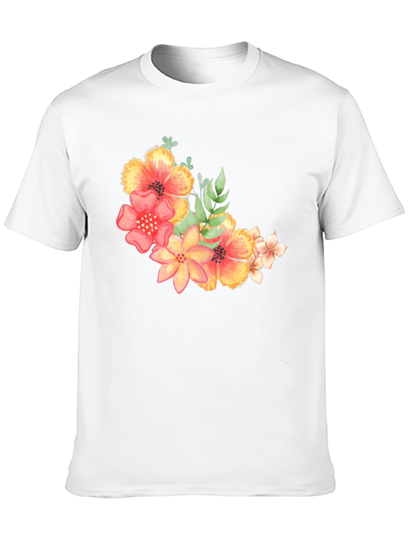 Floral Print Black T-Shirt - Stylish Casual Wear