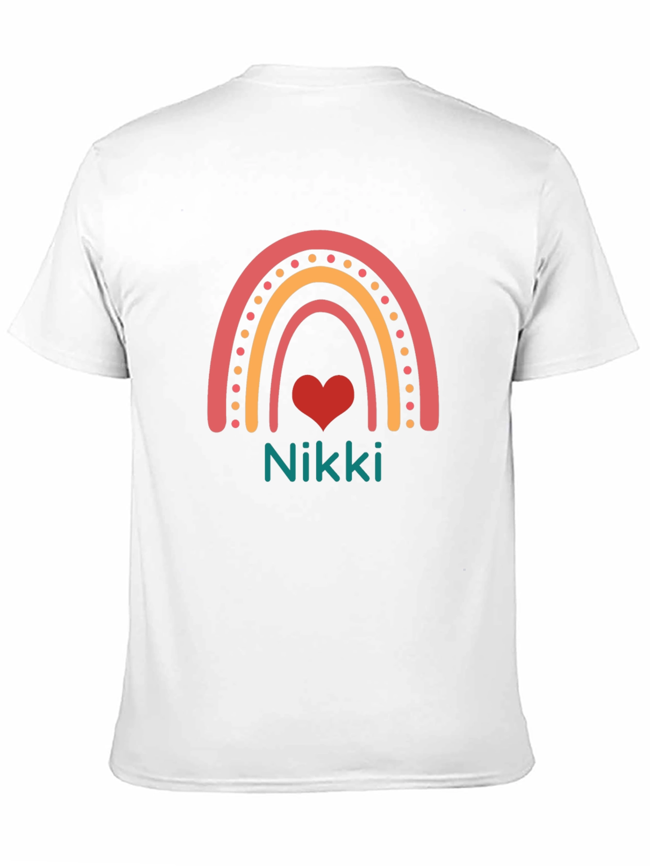 Nikki Rainbow Heart Tee - Custom Name Shirt