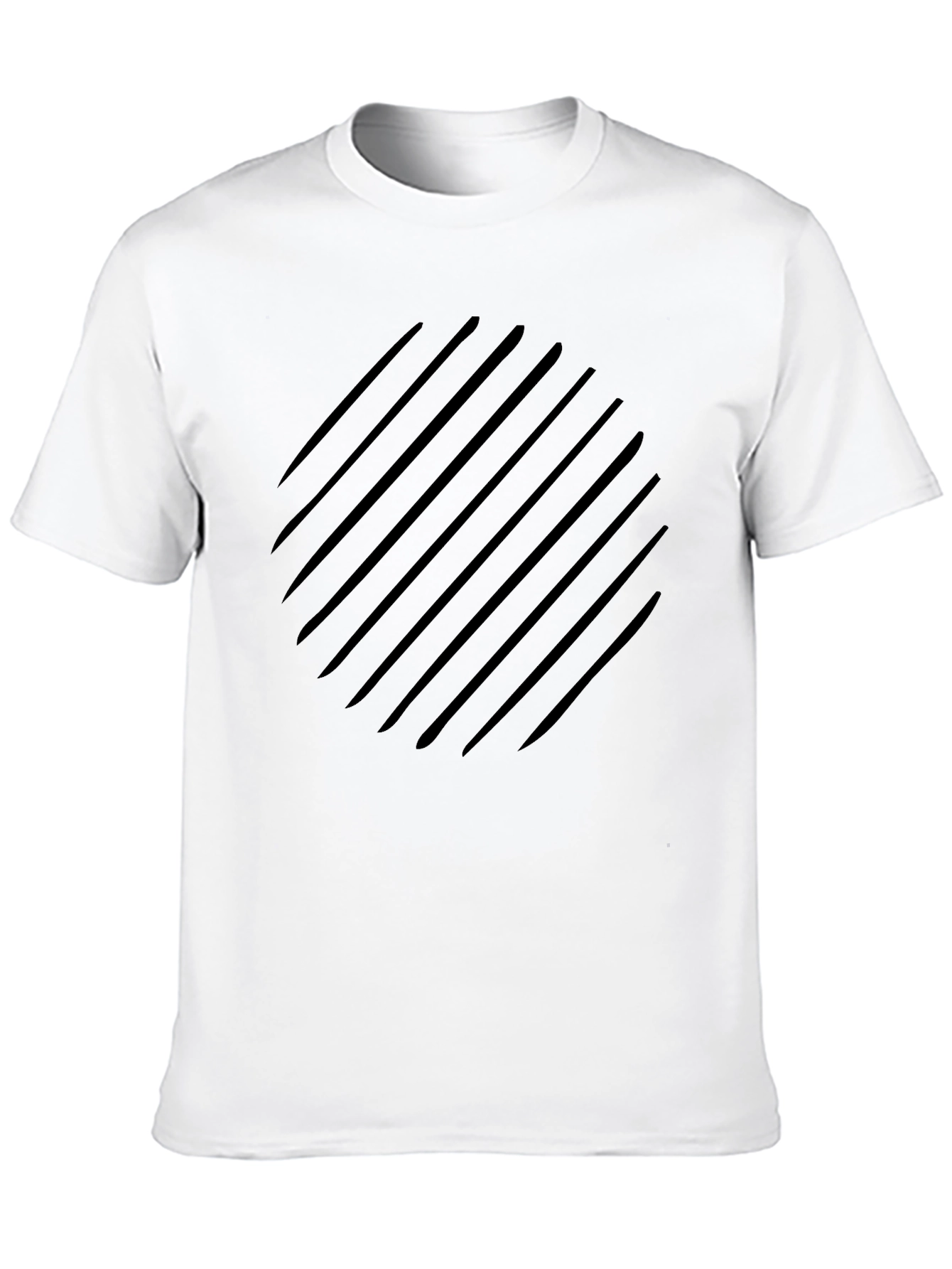Modern Black Diagonal Stripe Graphic Tee