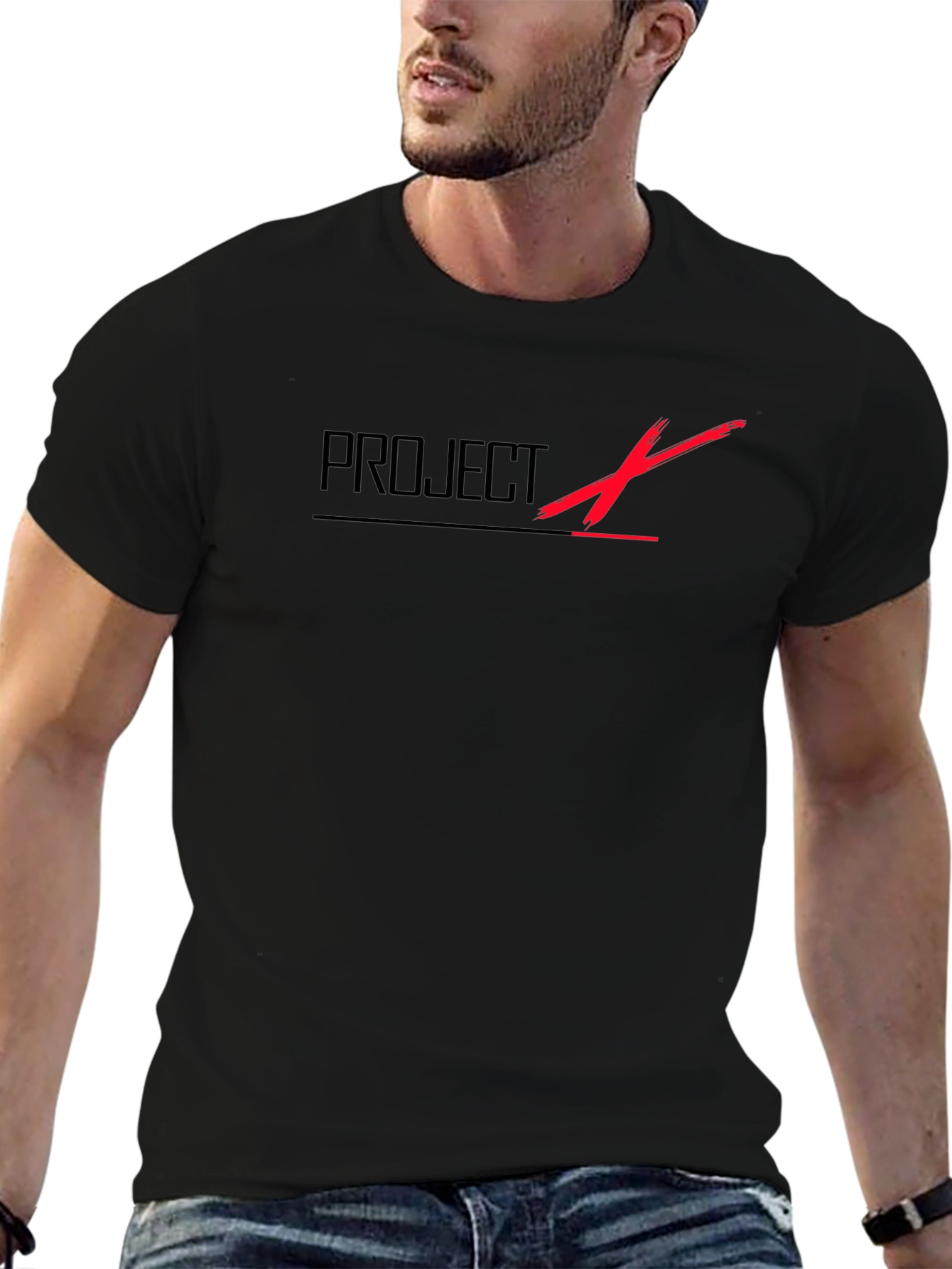 Project X Black T-Shirt - Modern Graphic Tee
