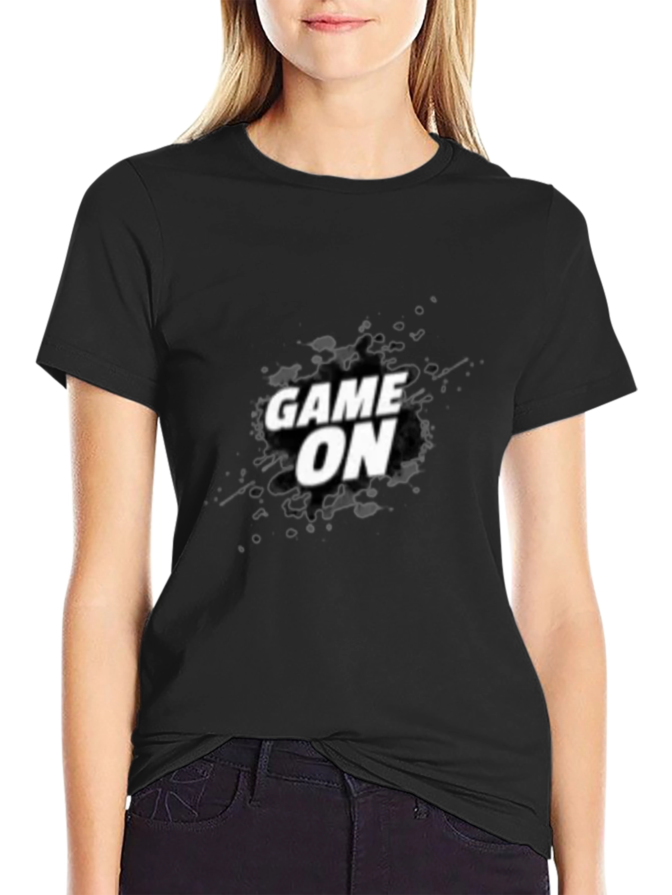 Game On Graphic T-Shirt - Black Crew Neck Tee