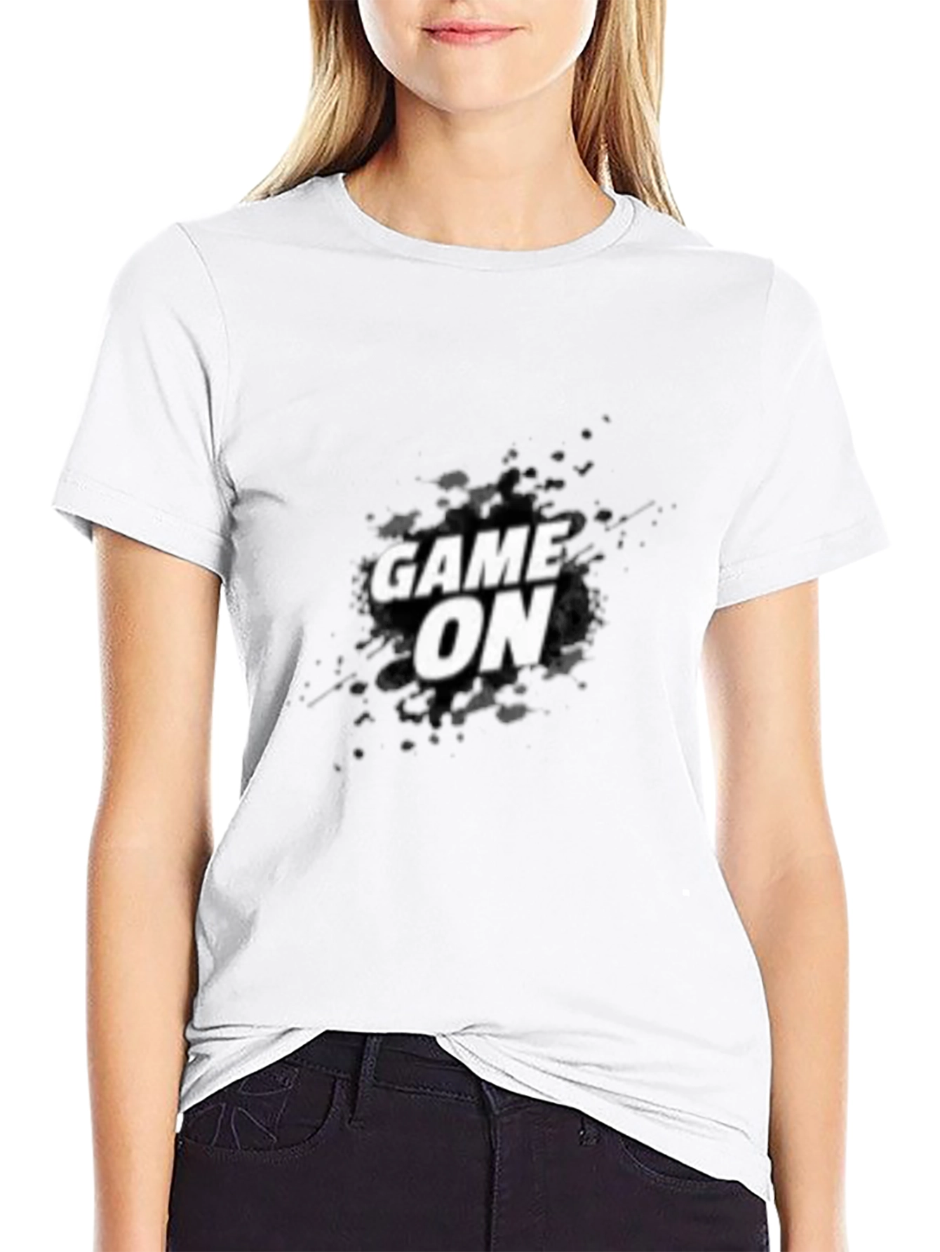 Game On Graphic T-Shirt - Black Crew Neck Tee