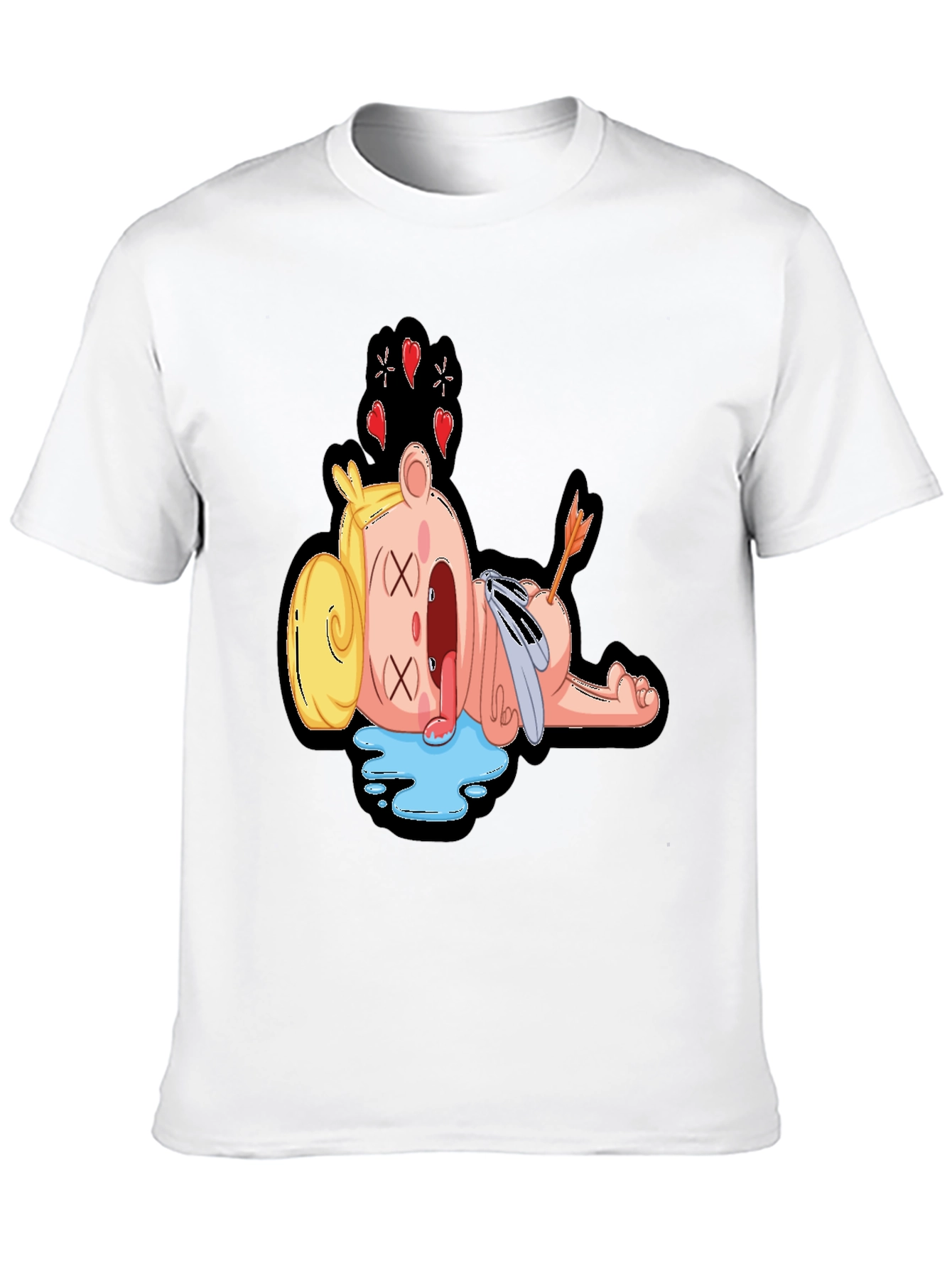 Cartoon Dead Bear T-Shirt - Mens Black Graphic Tee