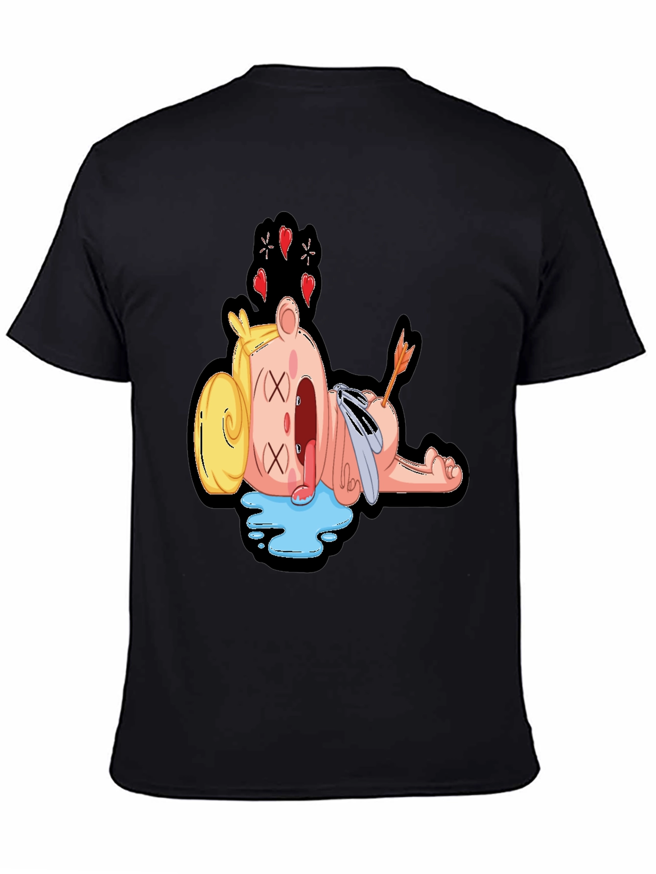 Cartoon Dead Bear T-Shirt - Mens Black Graphic Tee