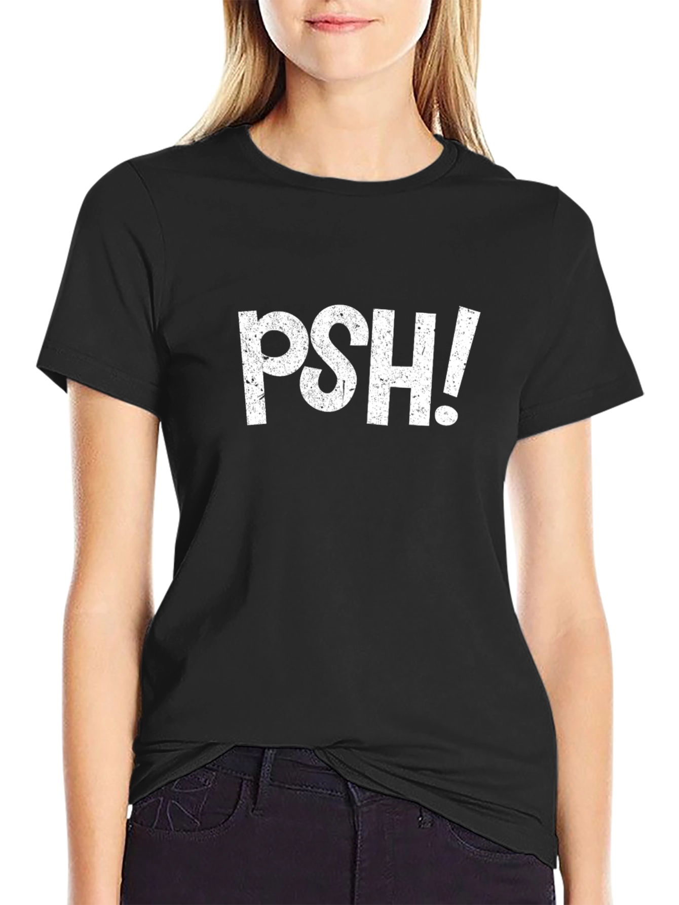 PSH! Graphic T-Shirt - Casual Black Tee