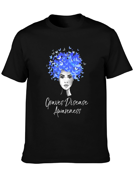Graves Disease Awareness Butterfly Afro T-Shirt