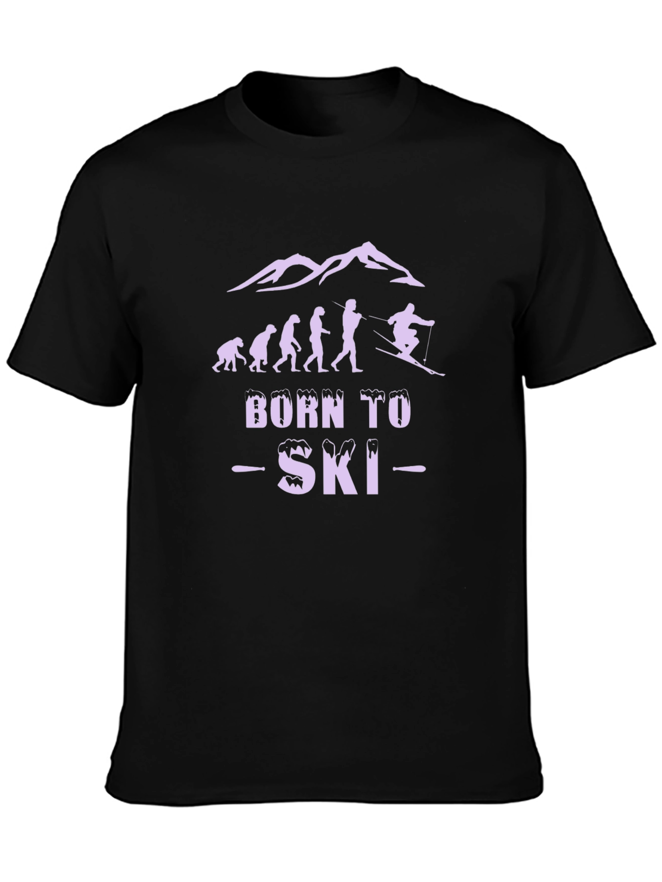 Born To Ski T-Shirt Evolution of Skiing Tee