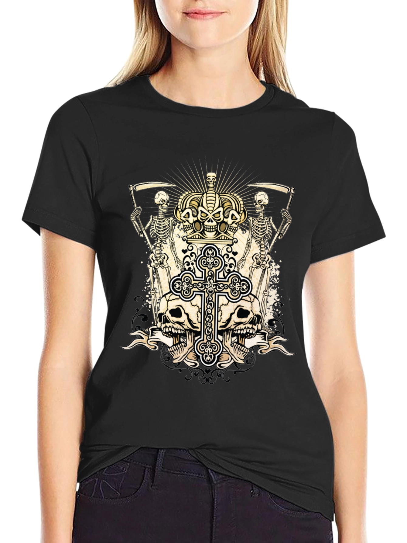 Skull & Reaper Graphic Tee - Black