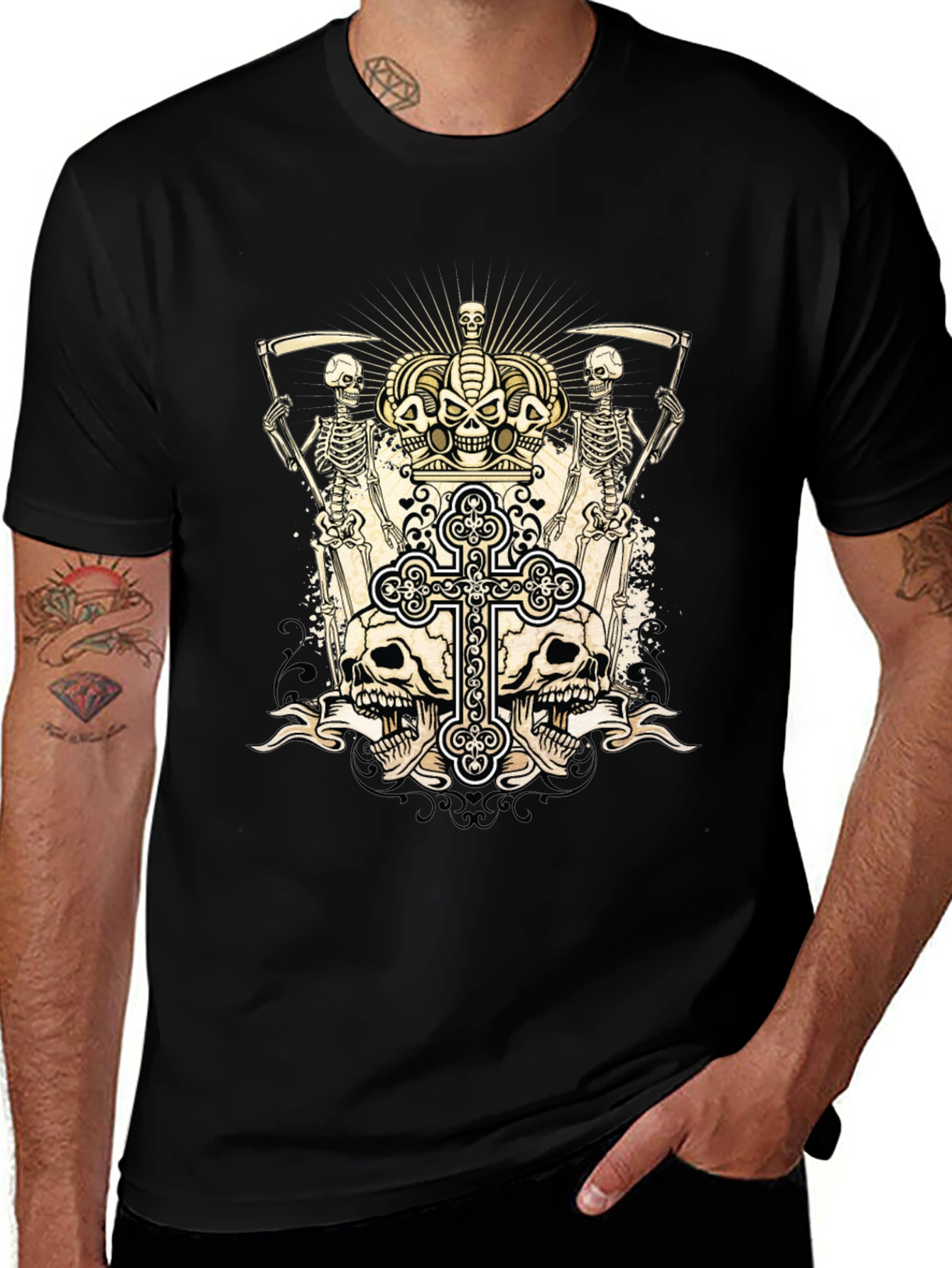 Skull & Reaper Graphic Tee - Black