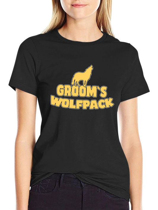 Grooms Wolfpack Black Cotton Graphic Tee