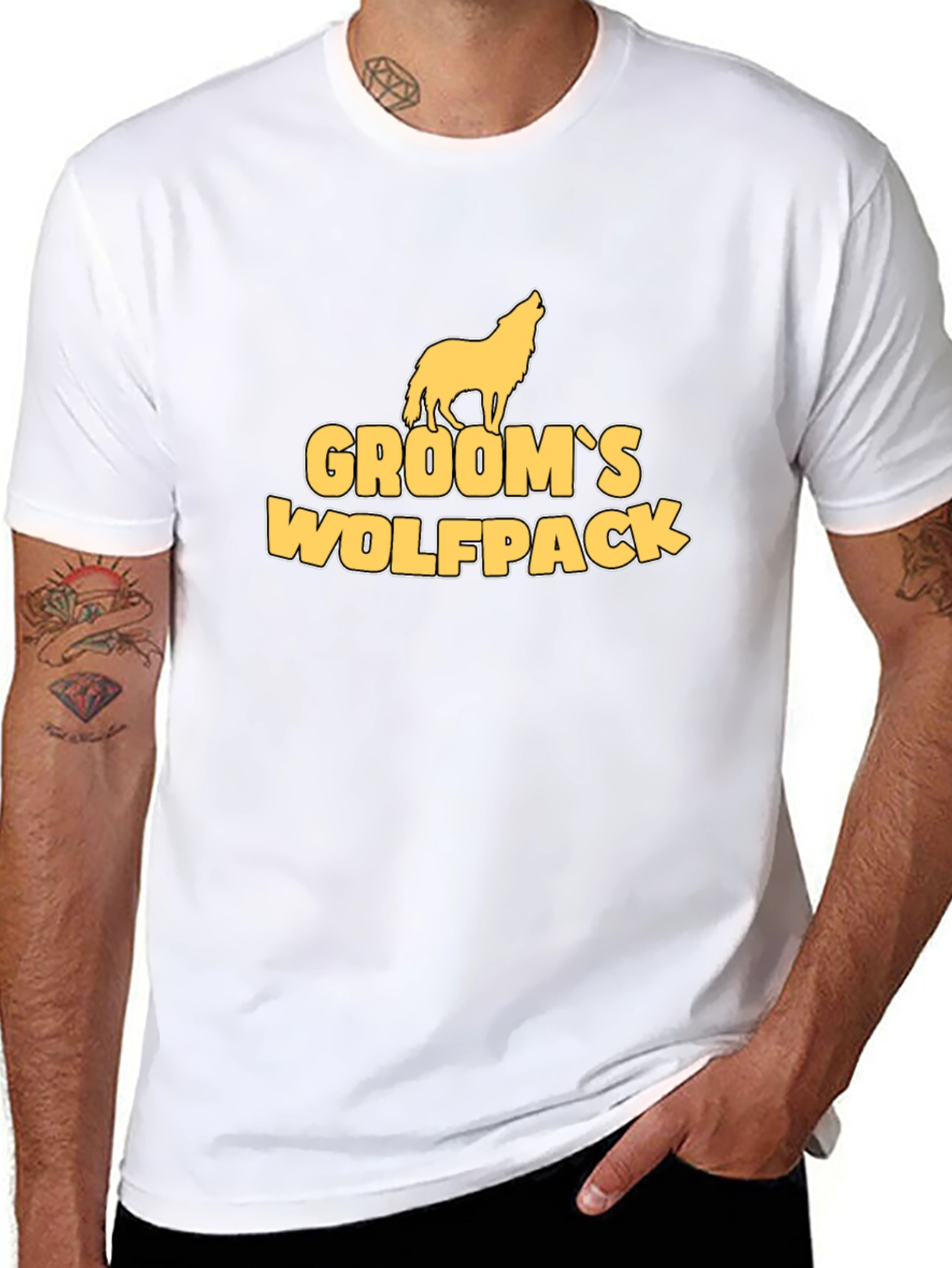Grooms Wolfpack Black Cotton Graphic Tee
