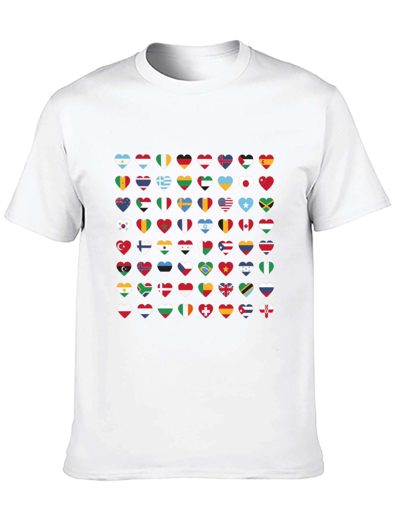 World Flags Heart Graphic Tee - Black