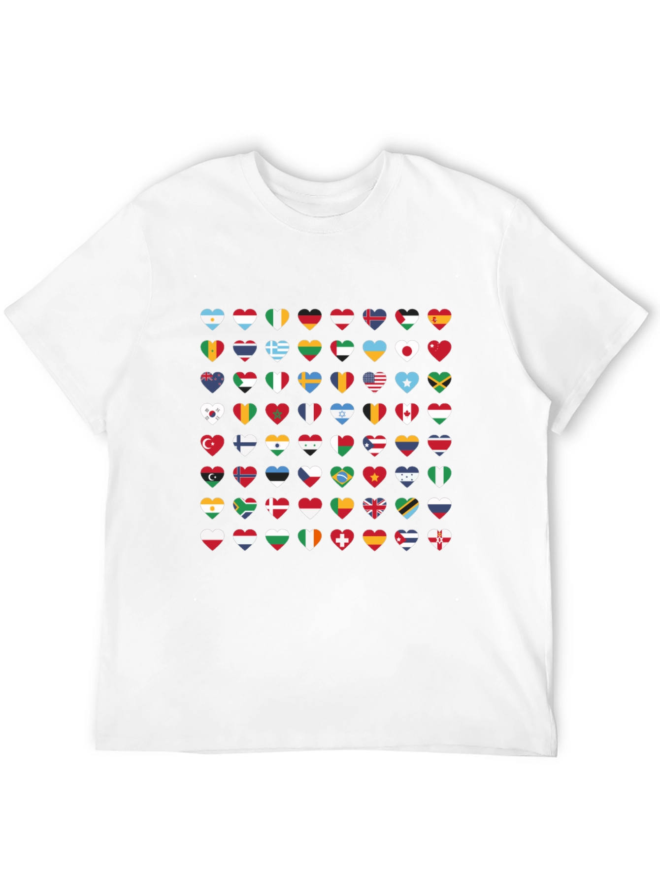 World Flags Heart Graphic Tee - Black