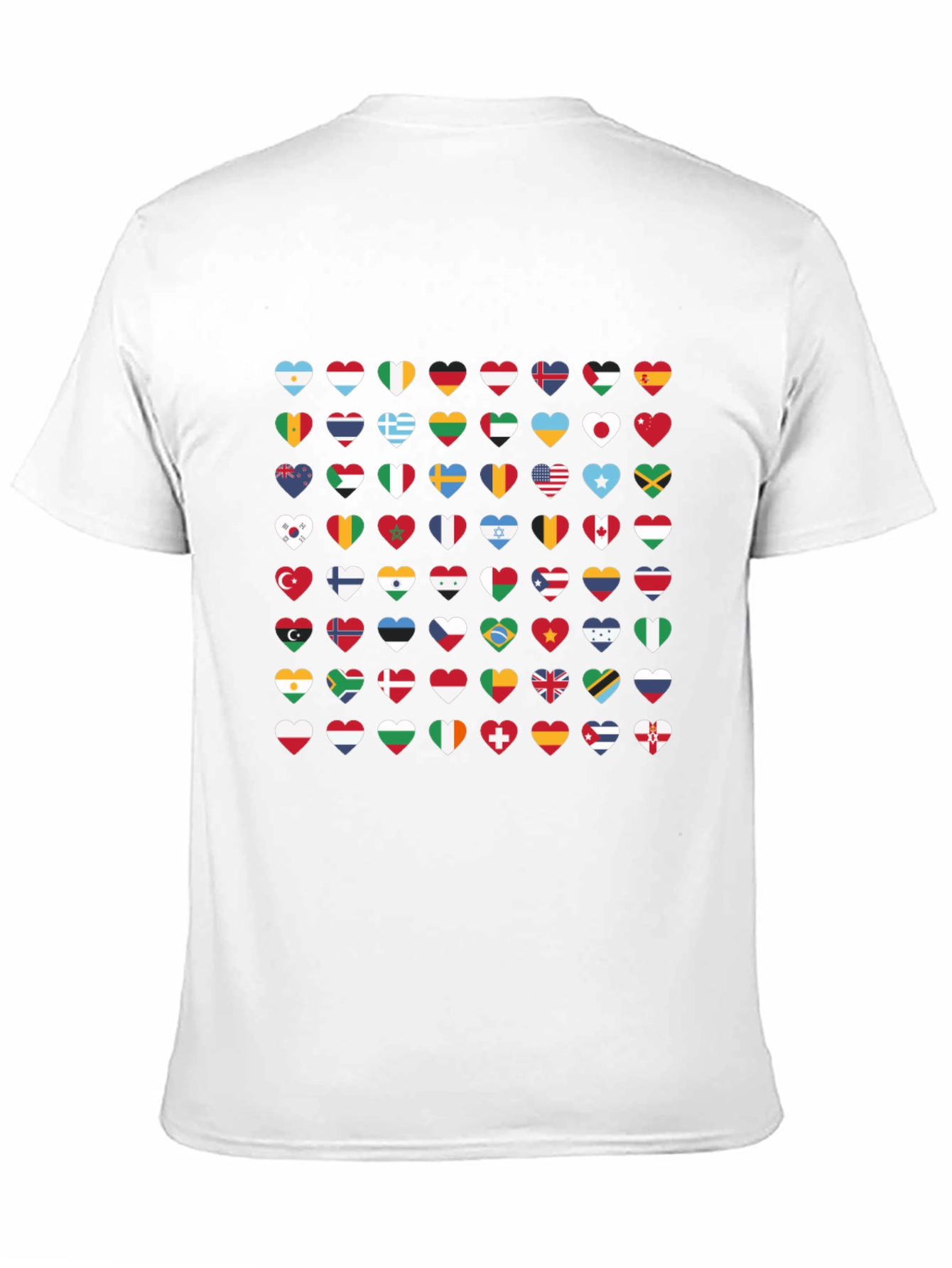 World Flags Heart Graphic Tee - Black