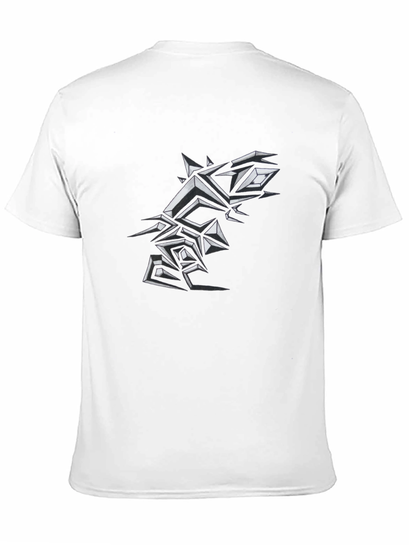 Edgy Geometric Graphic Print Mens Black T-Shirt
