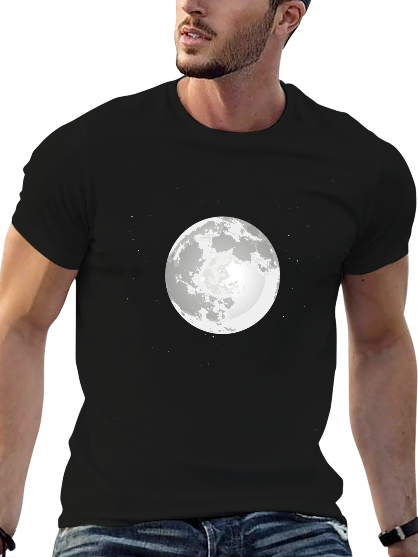 Lunar Tee - Moon Graphic Black T-Shirt