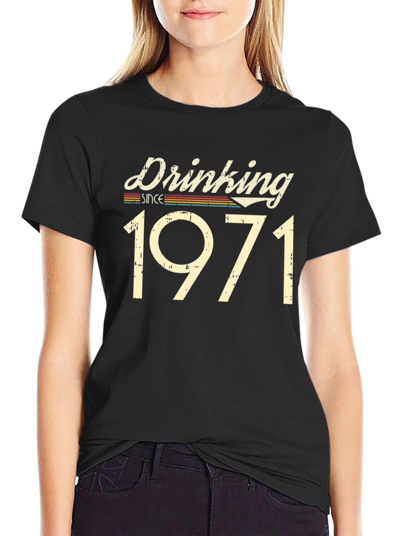 Drinking Since 1971 Graphic Tee - Black