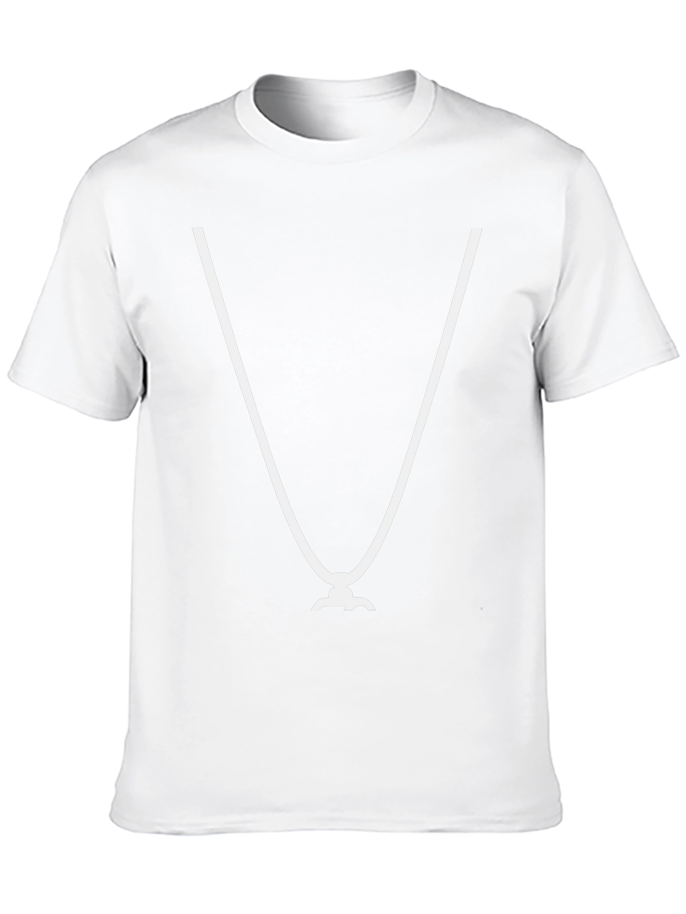 Modern Black T-Shirt with V-Shaped White Design
