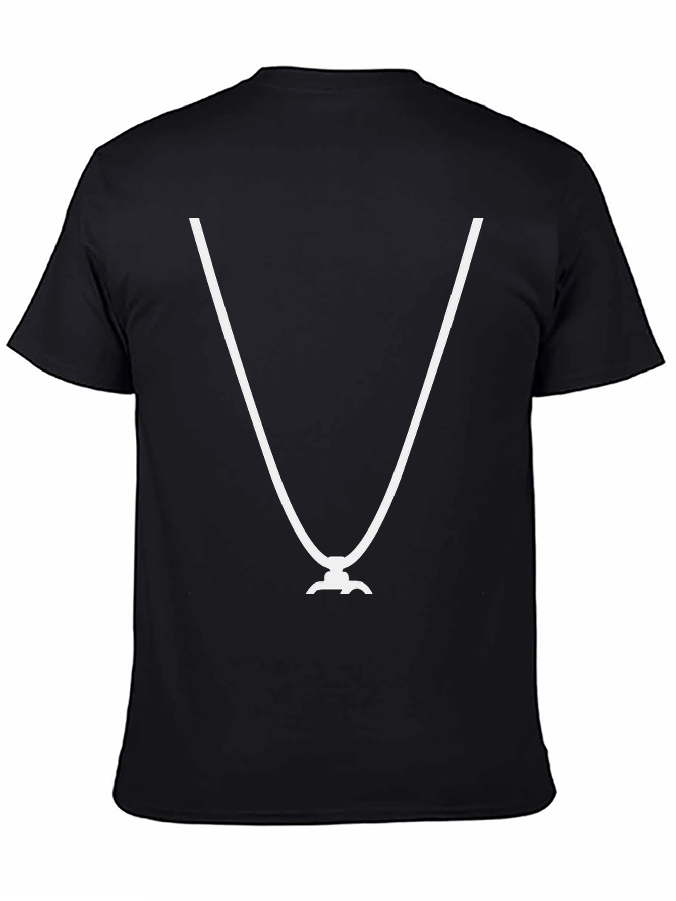Modern Black T-Shirt with V-Shaped White Design