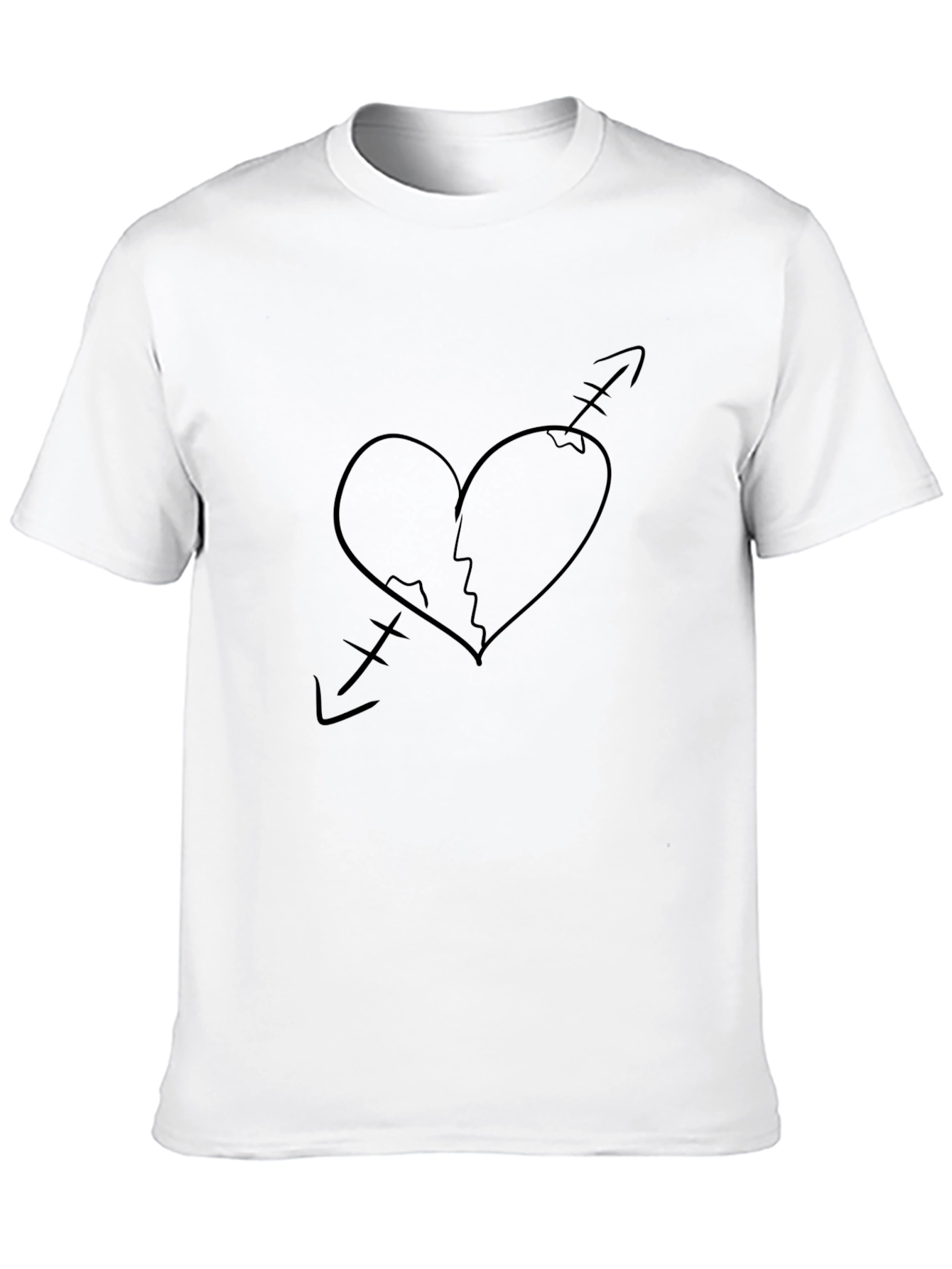 Broken Heart Arrow T-Shirt - Black