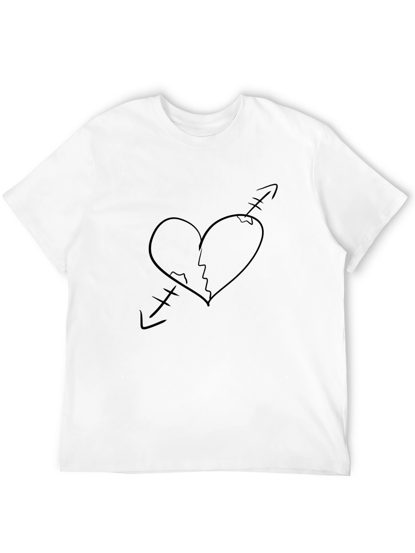 Broken Heart Arrow T-Shirt - Black