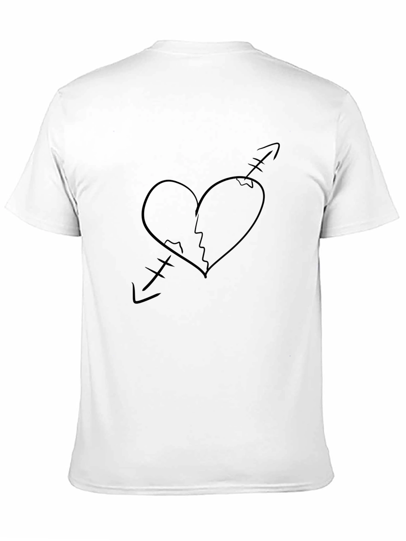 Broken Heart Arrow T-Shirt - Black