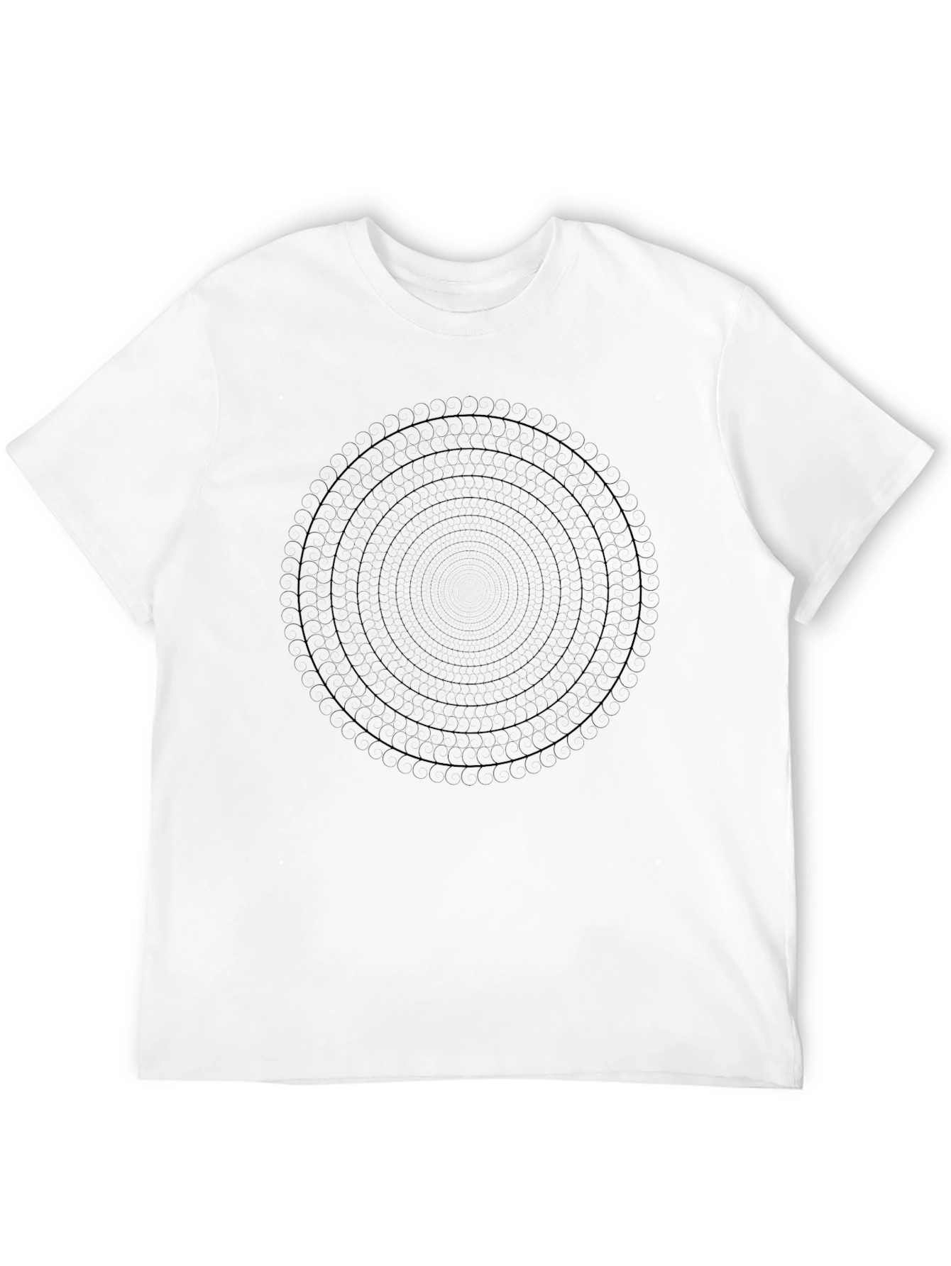 Geometric Circle Design Black T-Shirt