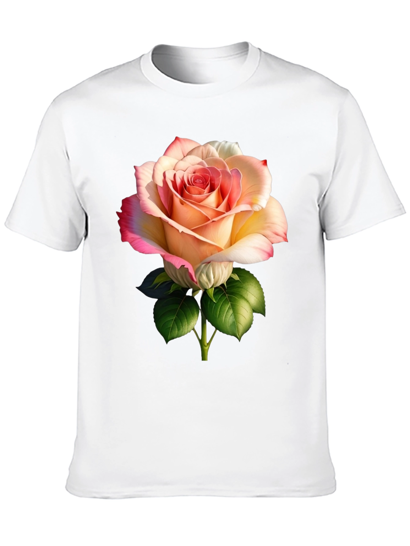 Elegant Rose Graphic Black T-Shirt