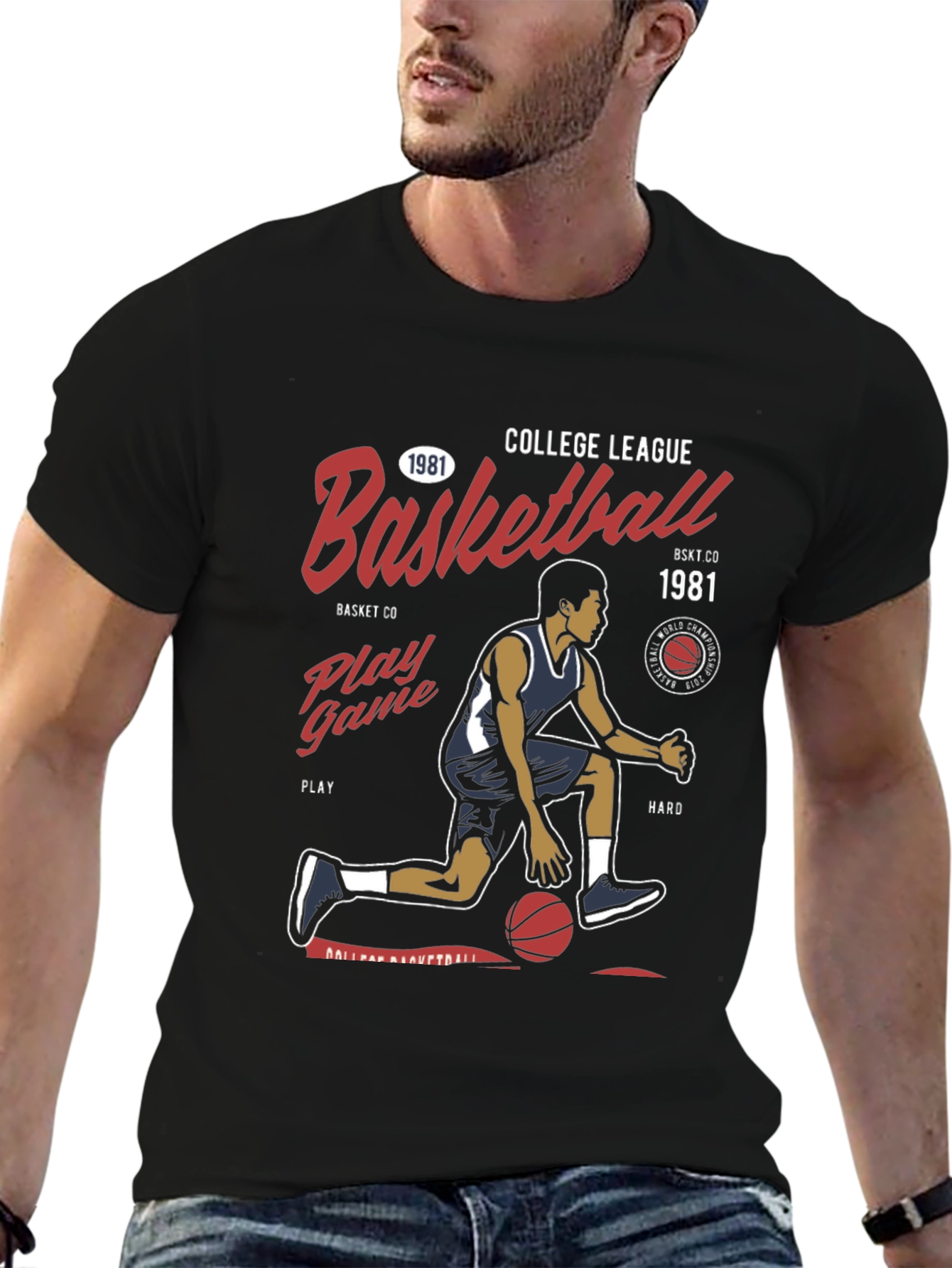 College League Basketball Graphic Tee