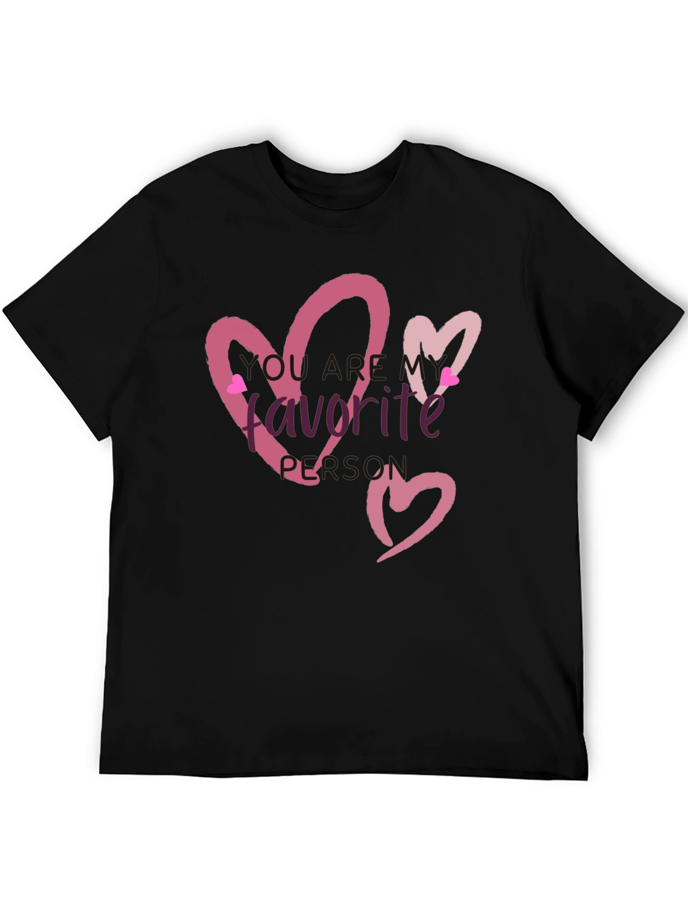 Favorite Person Heart Graphic Tee - Black