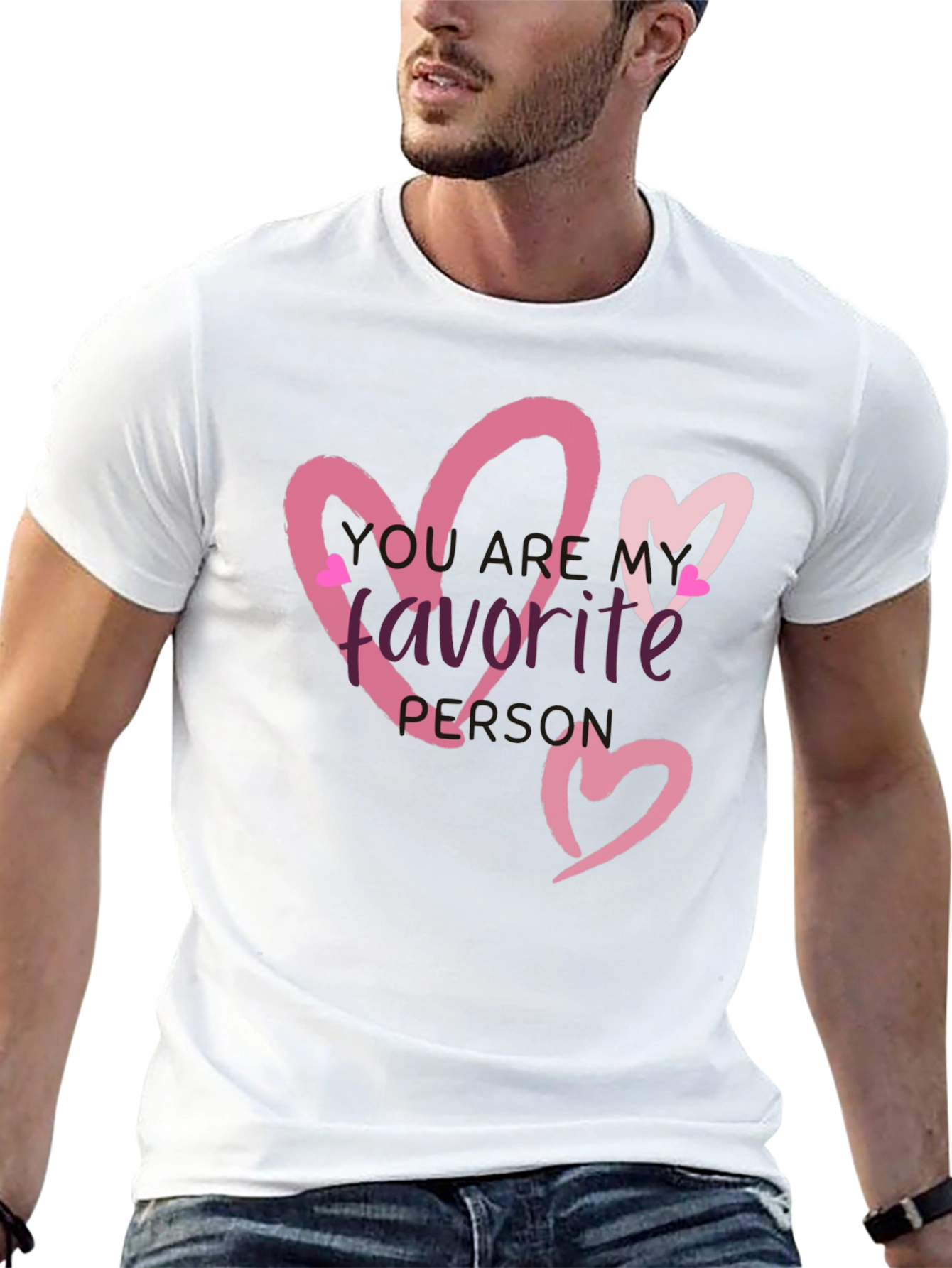 Favorite Person Heart Graphic Tee - Black