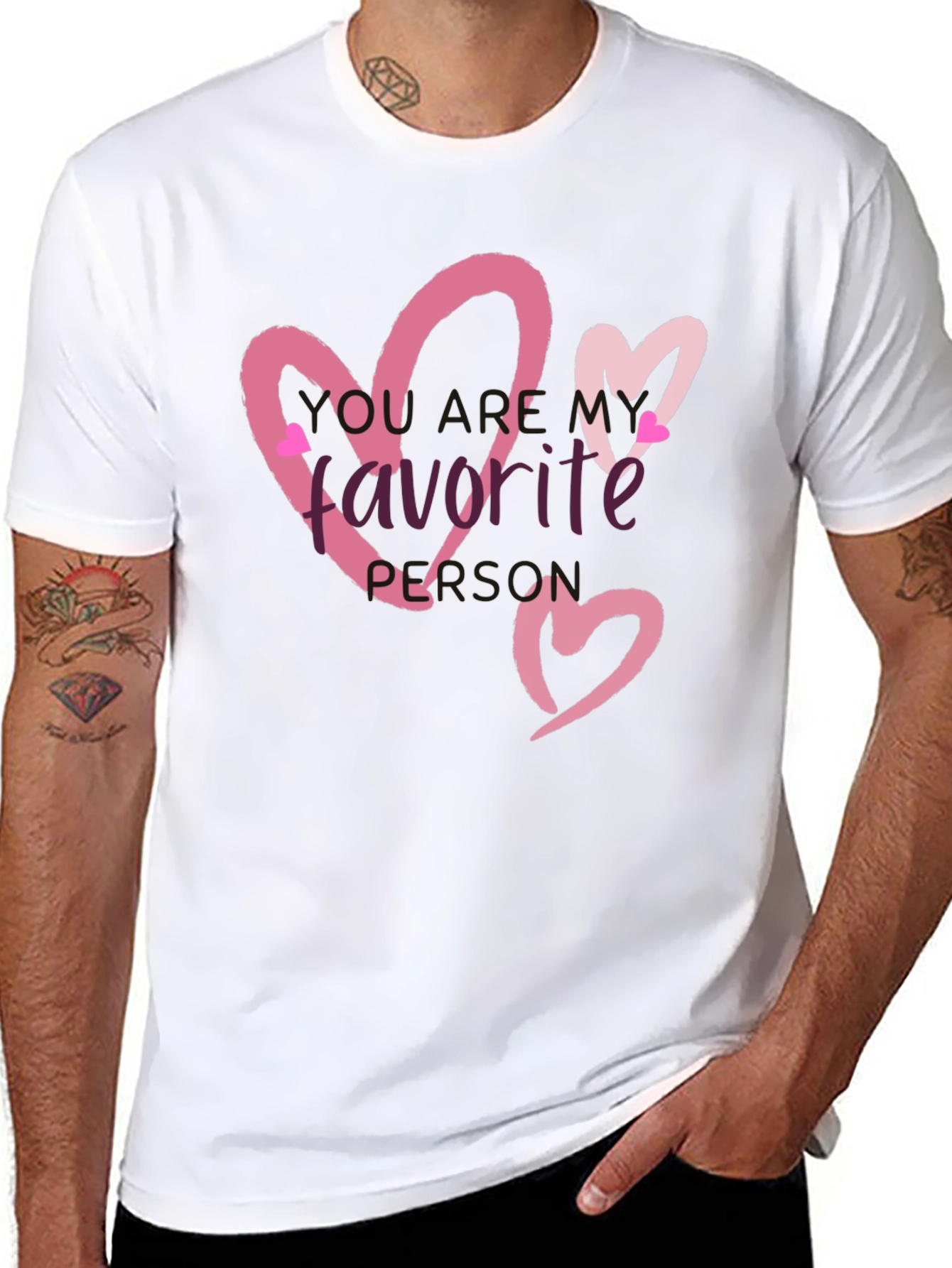 Favorite Person Heart Graphic Tee - Black