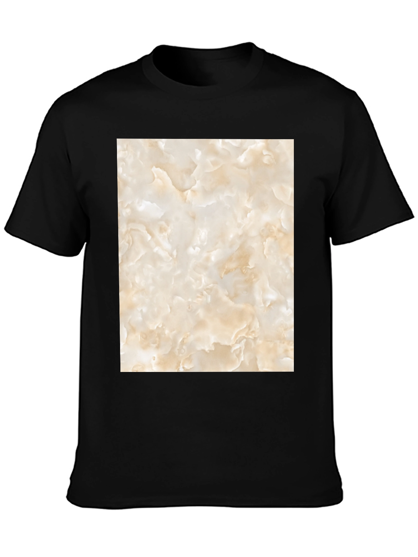 Unique Marble Graphic T-Shirt - Black Casual Tee