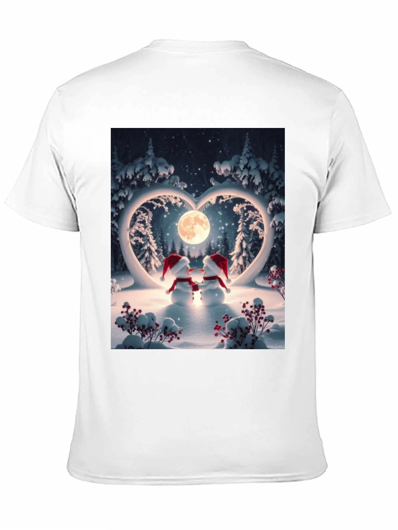 Heartwarming Snowman Couple Graphic Tee