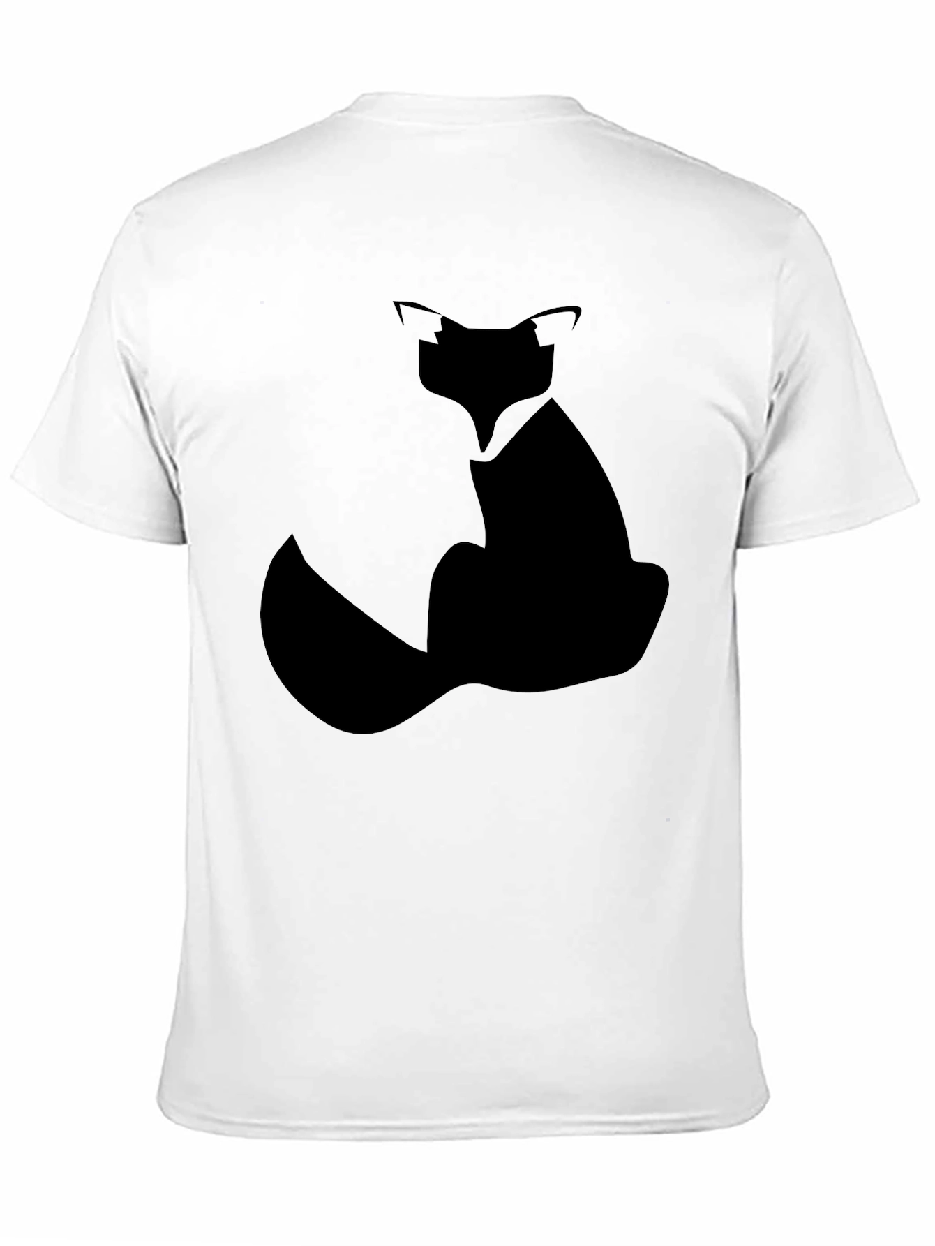 Minimalist Fox Silhouette Black Graphic T-Shirt