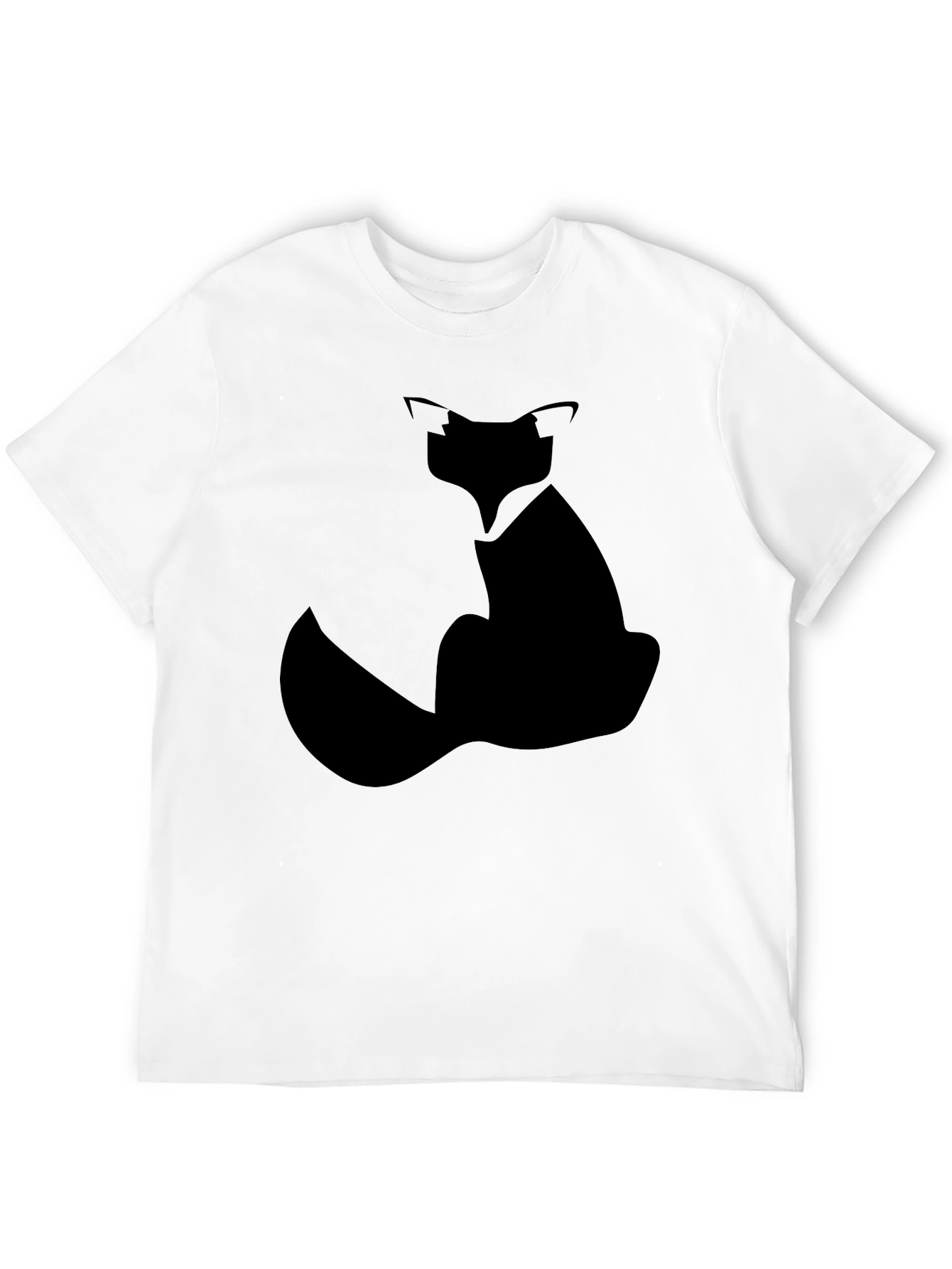 Minimalist Fox Silhouette Black Graphic T-Shirt