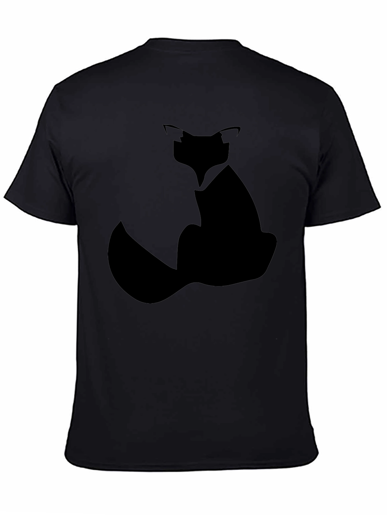 Minimalist Fox Silhouette Black Graphic T-Shirt