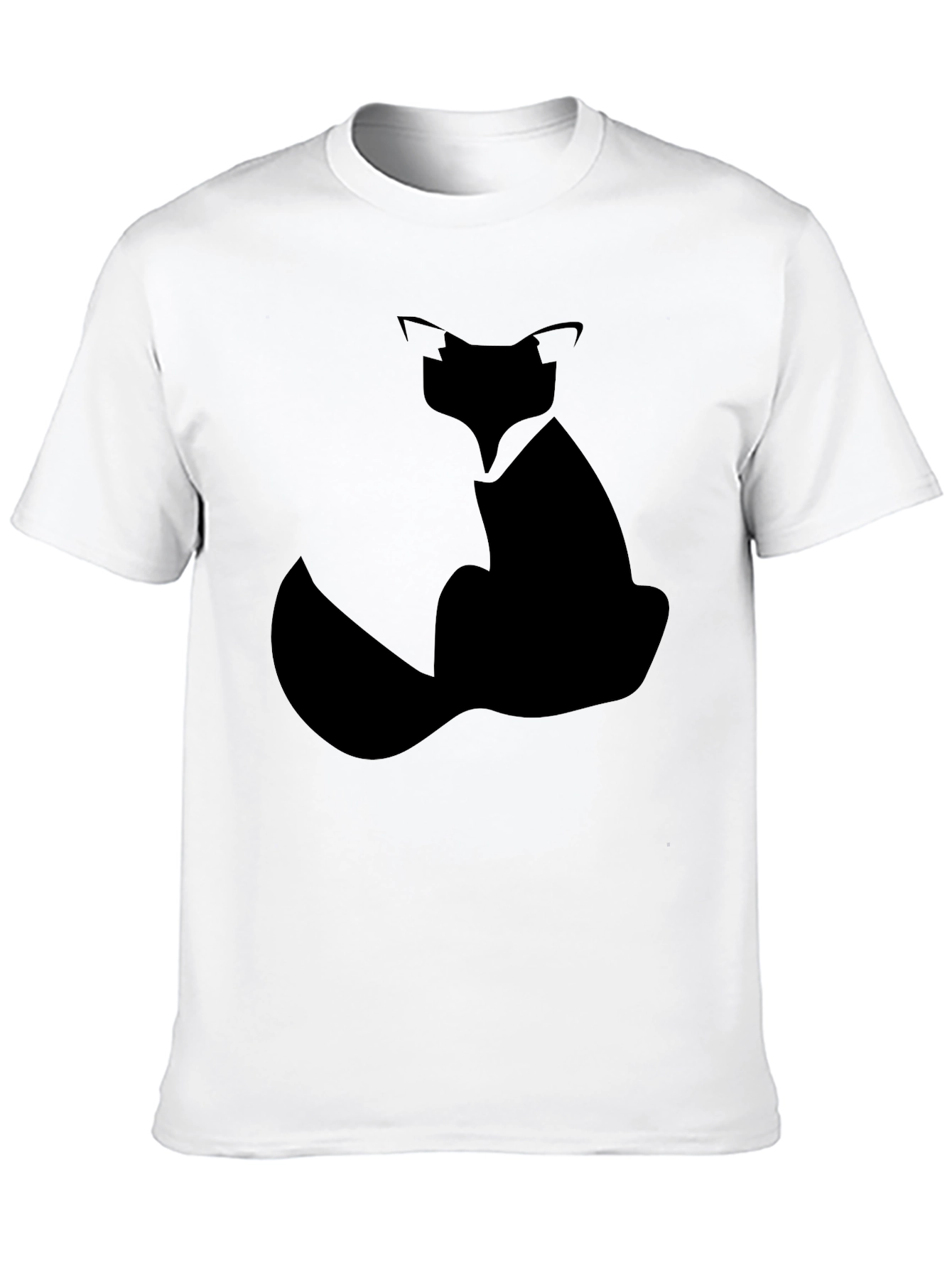Minimalist Fox Silhouette Black Graphic T-Shirt