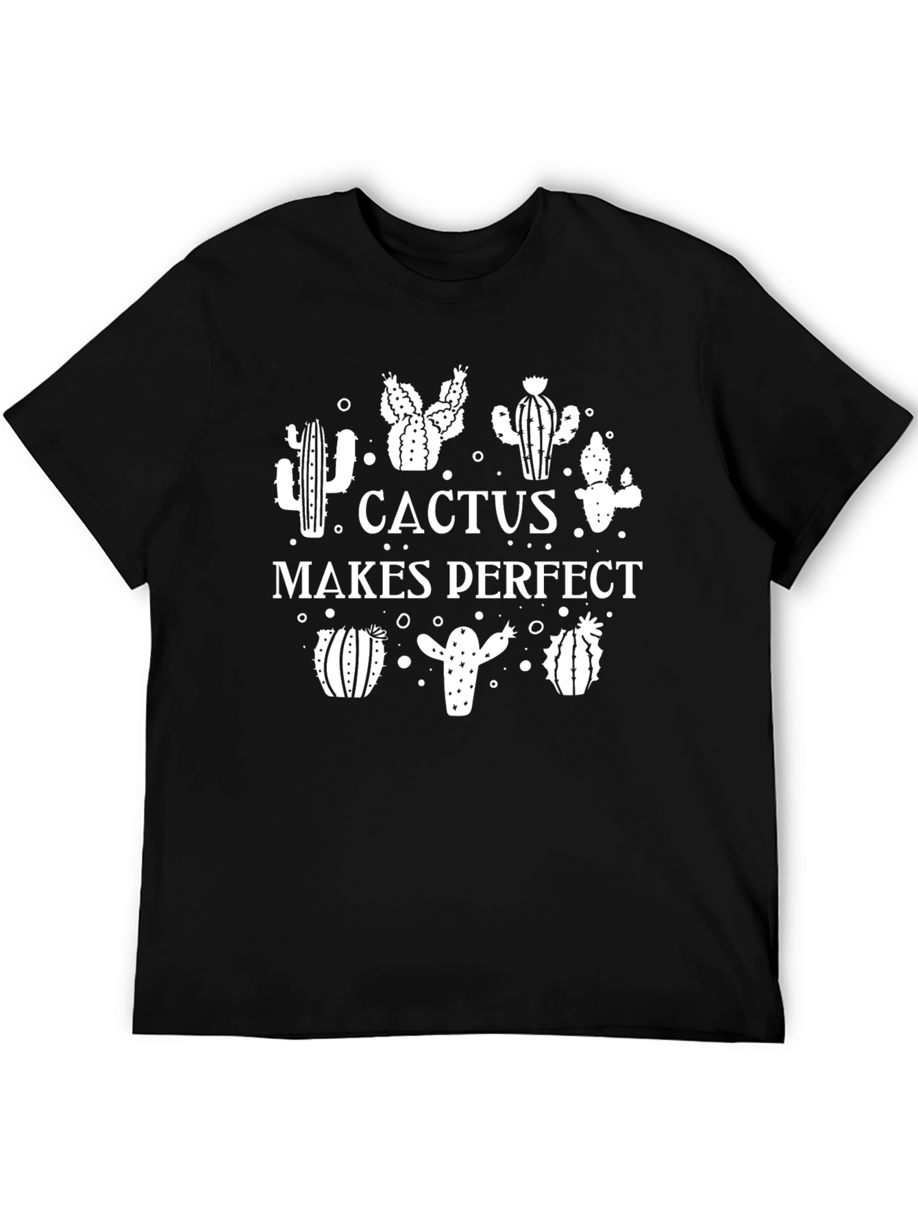 Cactus Makes Perfect Graphic T-Shirt - Black
