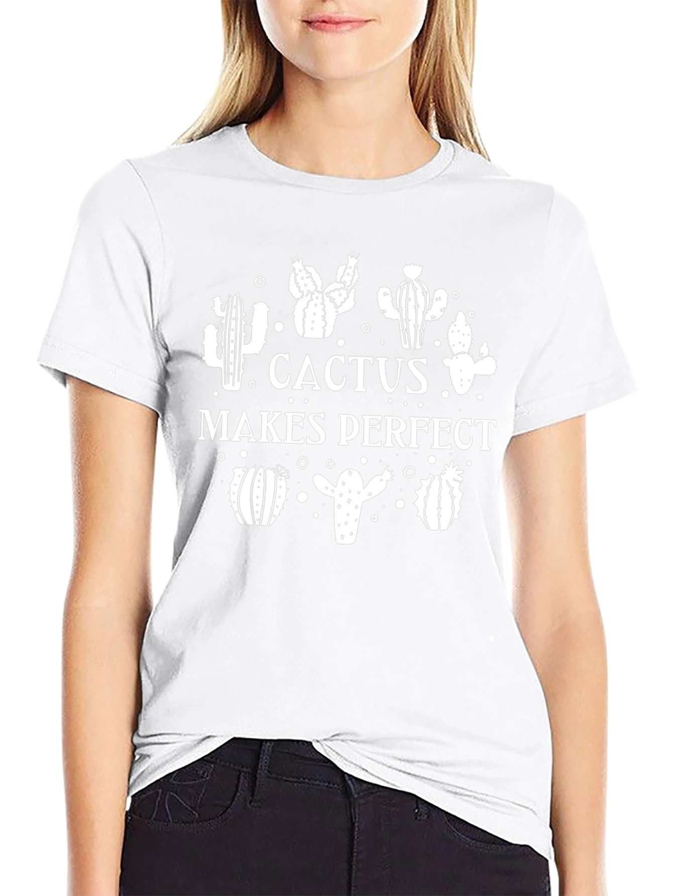 Cactus Makes Perfect Graphic T-Shirt - Black