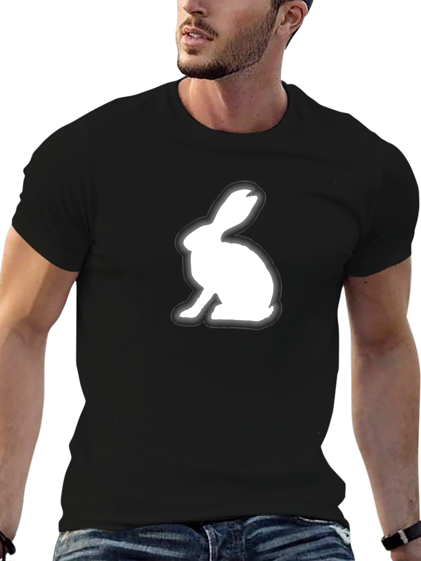 Rabbit Graphic Tee - Soft Cotton Blend Shirt