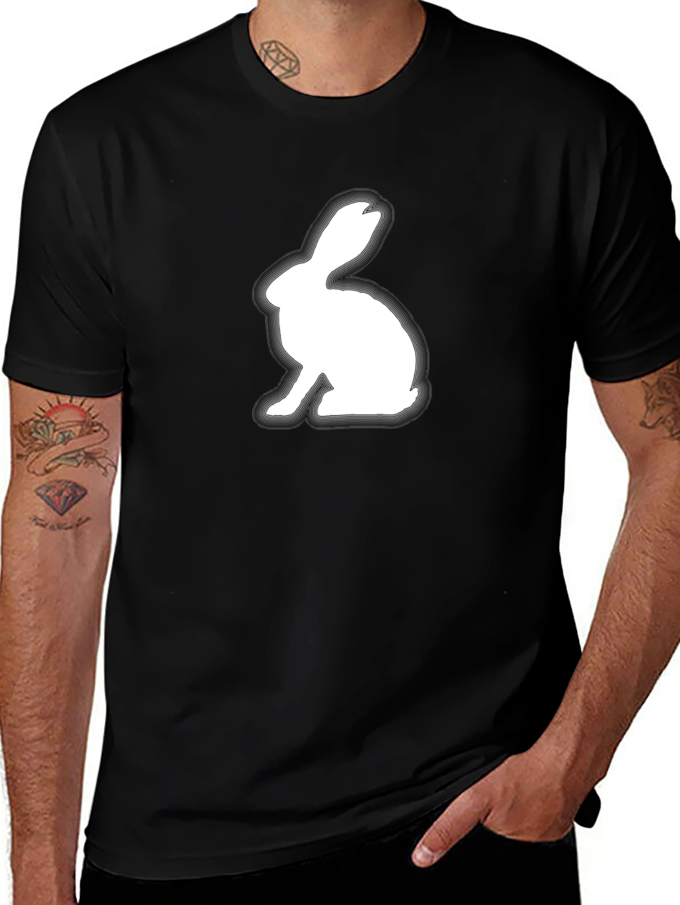 Rabbit Graphic Tee - Soft Cotton Blend Shirt